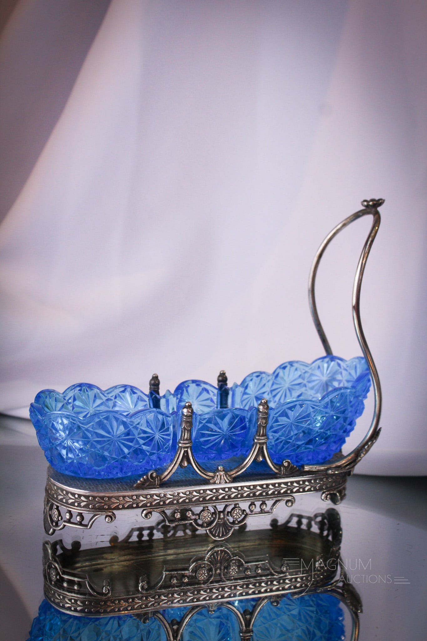 Tufts Victorian Silverplate Daisy & Button Spoon Holder: Beautiful Victorian glass Daisy and Button pattern glass insert complete with signed Tufts silverplate holder spoon rest. This seldom found piece is a great example and in beautiful condition. Piece m