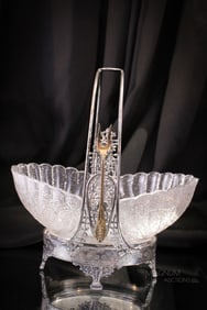 Meriden Silverplate Duncan Glass Victorian Fried Okra Bowl