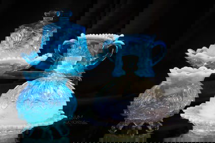 4 pc Lot Victorian Opalescent Northwood & More Glass