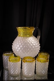 6 pc Hobb's Hobnail Victorian Francesware Water Set