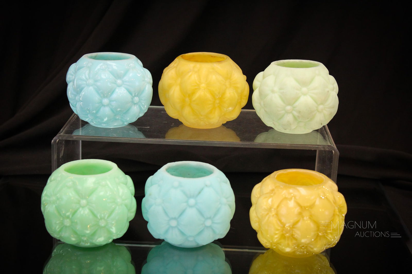 6 pc Lot Fostoria Consolidated Glass Florette Victorian Toothpick Holders (1 of 9)