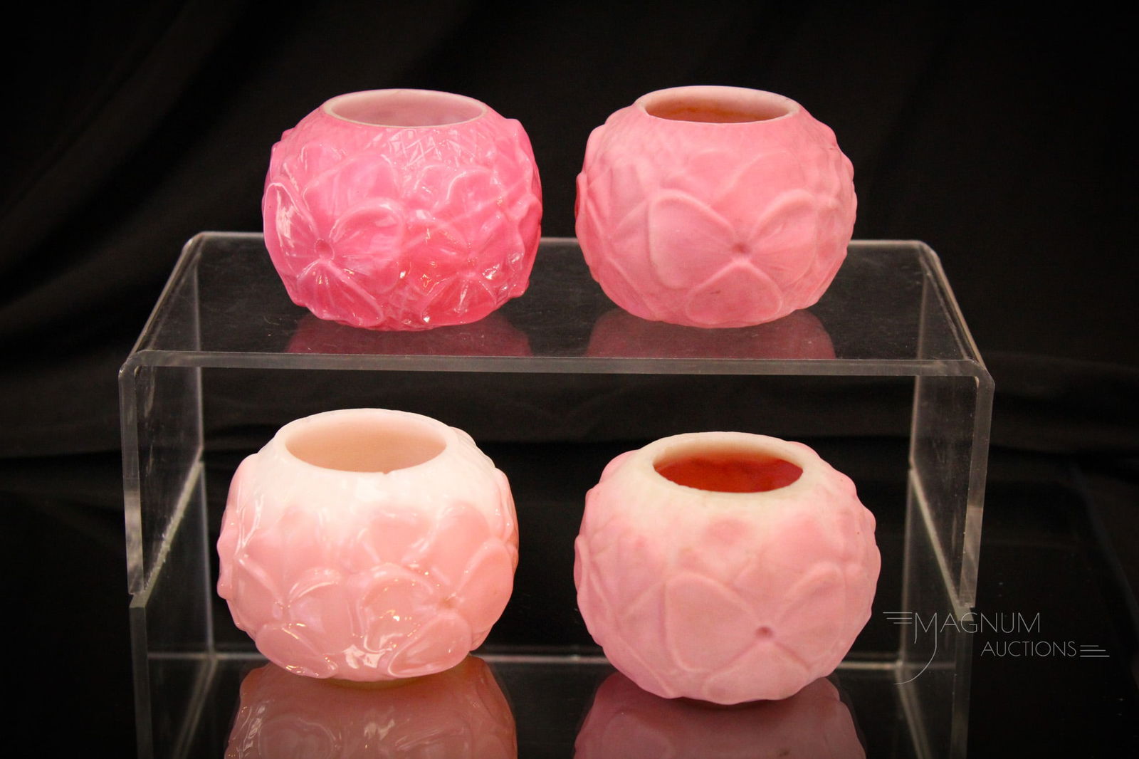 4 pc Lot Fostoria Consolidated Pansy Victorian Toothpick Holders (1 of 9)