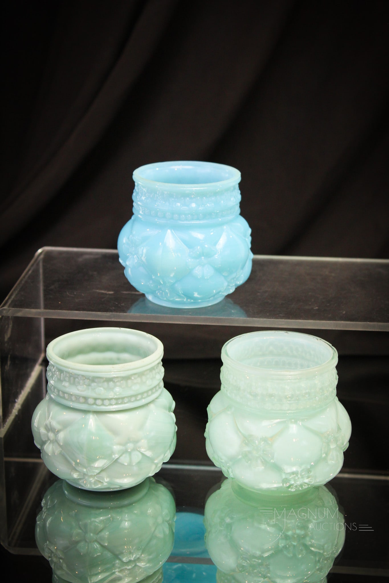 3 pc Lot Northwood Quilted Phlox Victorian Glass Toothpick Holder (1 of 11)