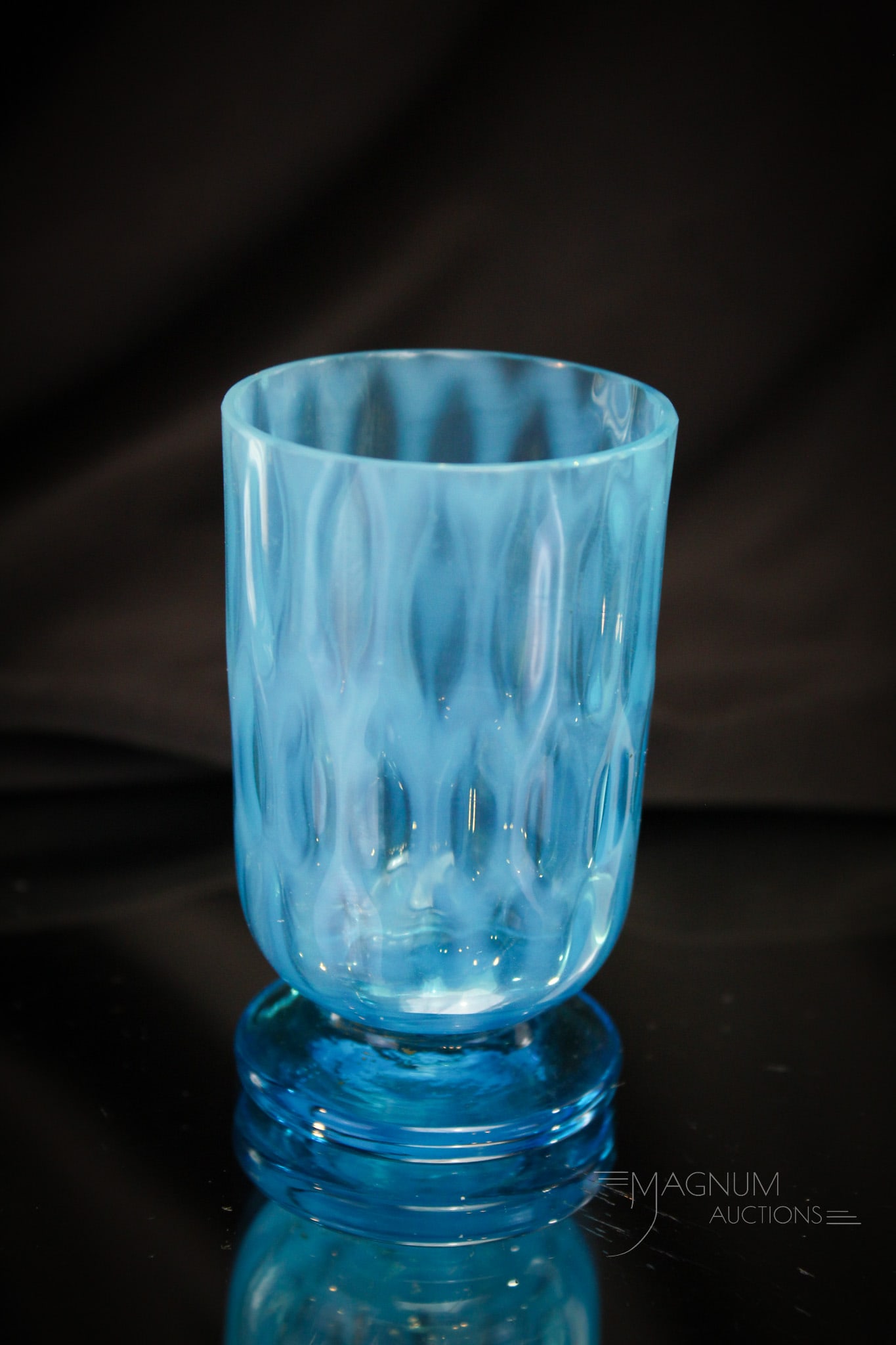 Scarce Blue Opalescent Honeycomb Pedestal Victorian Glass Toothpick Holder (1 of 5)