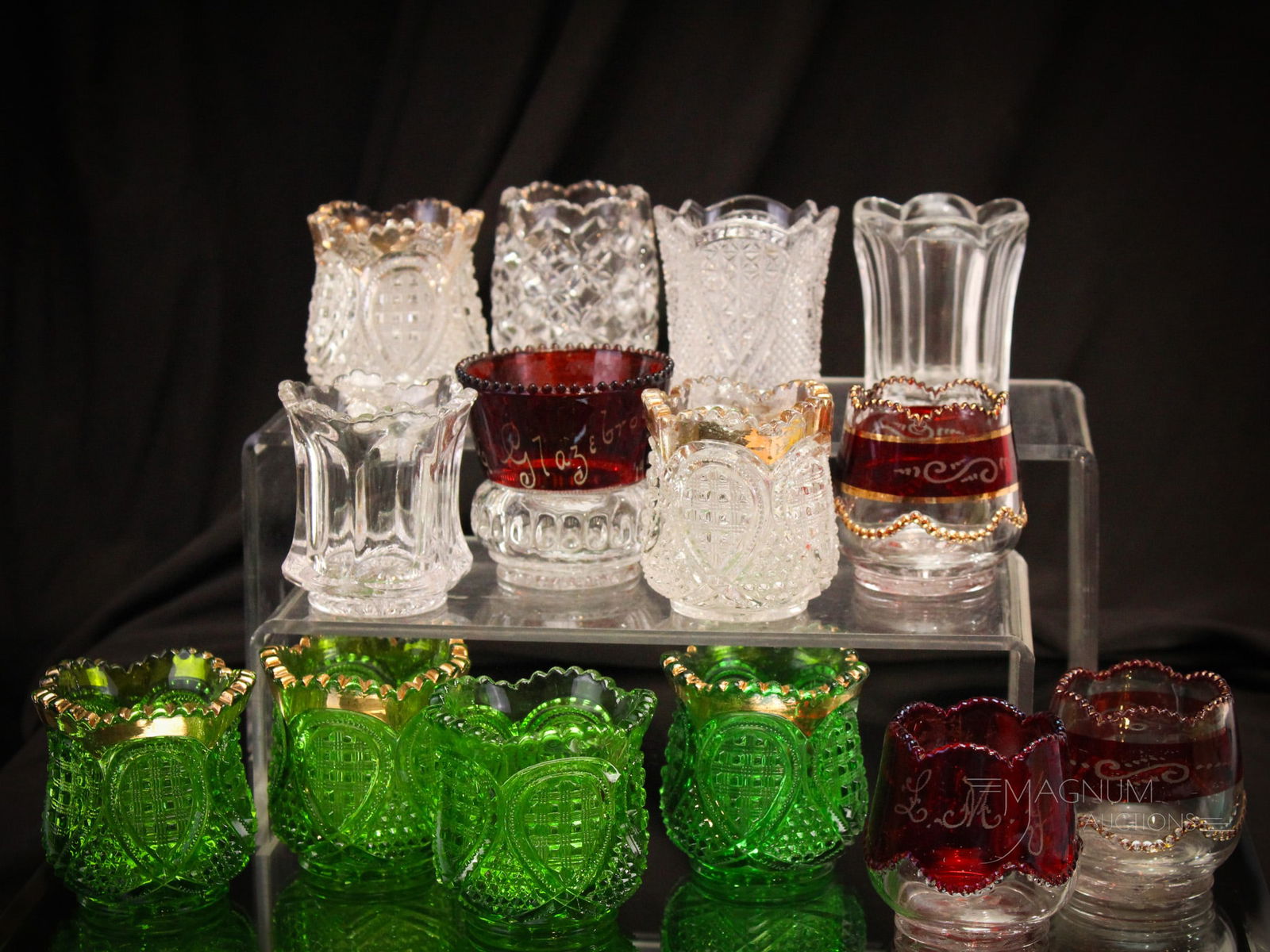 14 pc Lot Victorian Heisey Glass Toothpick Holders (1 of 5)