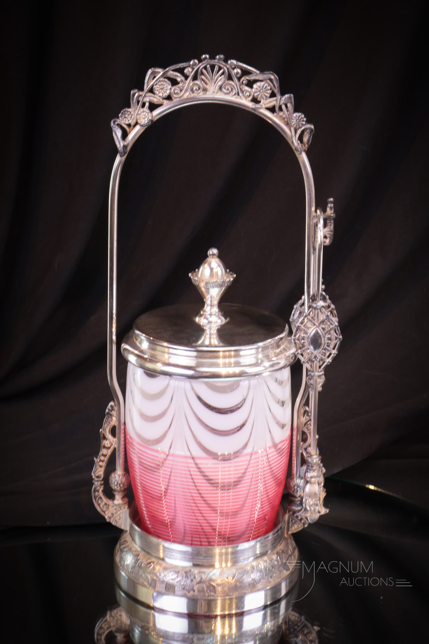 Rogers Victorian Silverplate Hobb's Venetian Glass Victorian Pickle Castor (1 of 8)