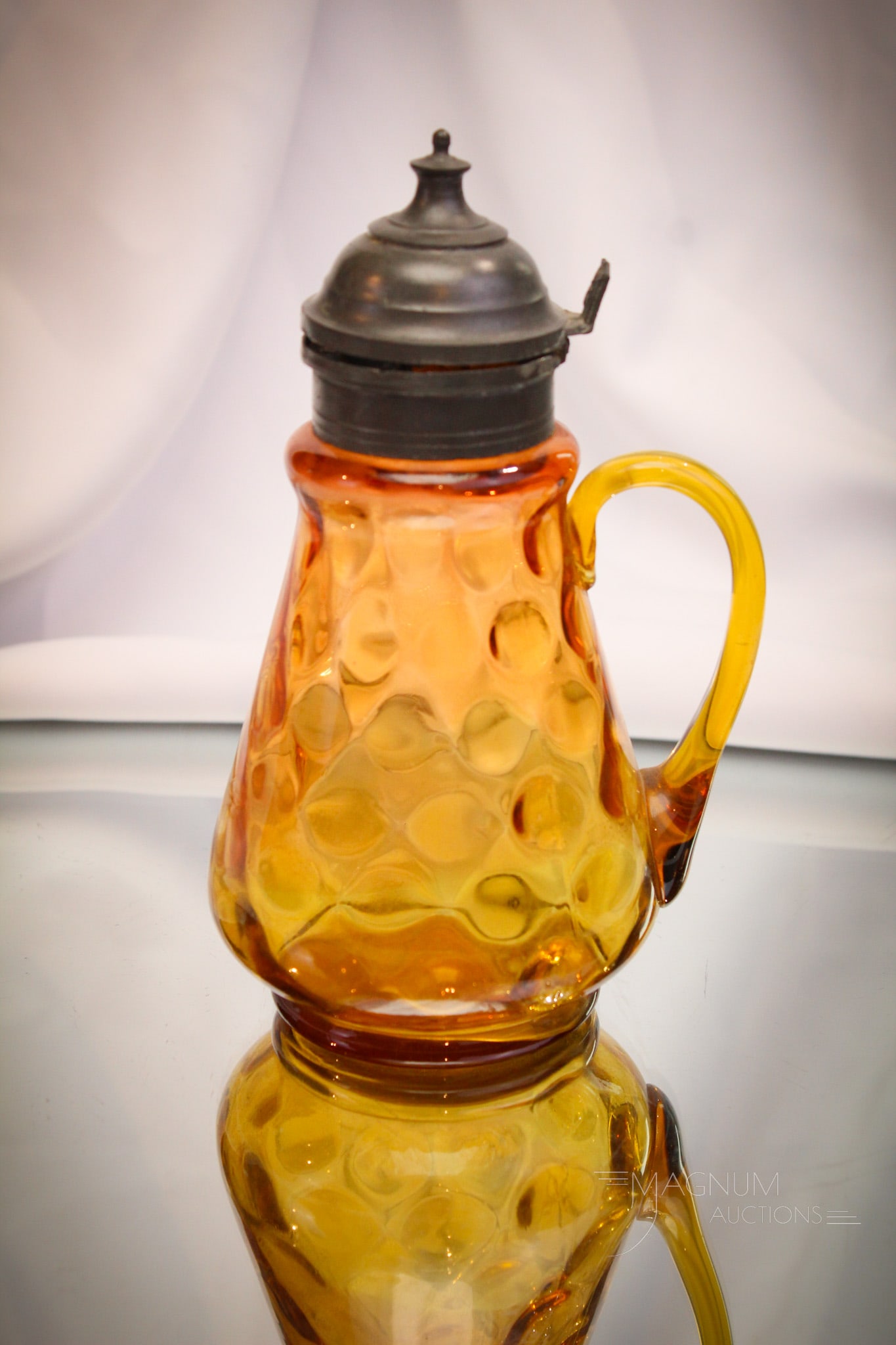 Scarce Hobb's Amberina Victorian Glass Syrup Pitcher (1 of 8)