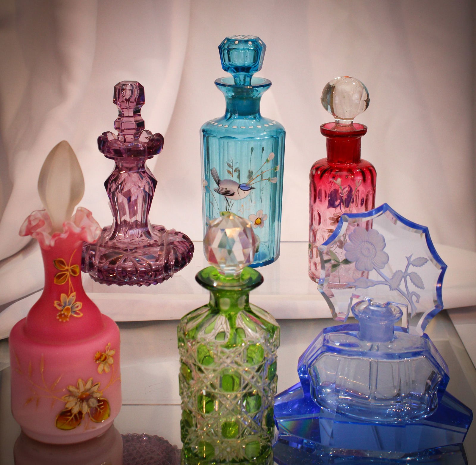 6 pc Lot Victorian Czechoslovakia & More Glass Perfume Bottles (1 of 20)