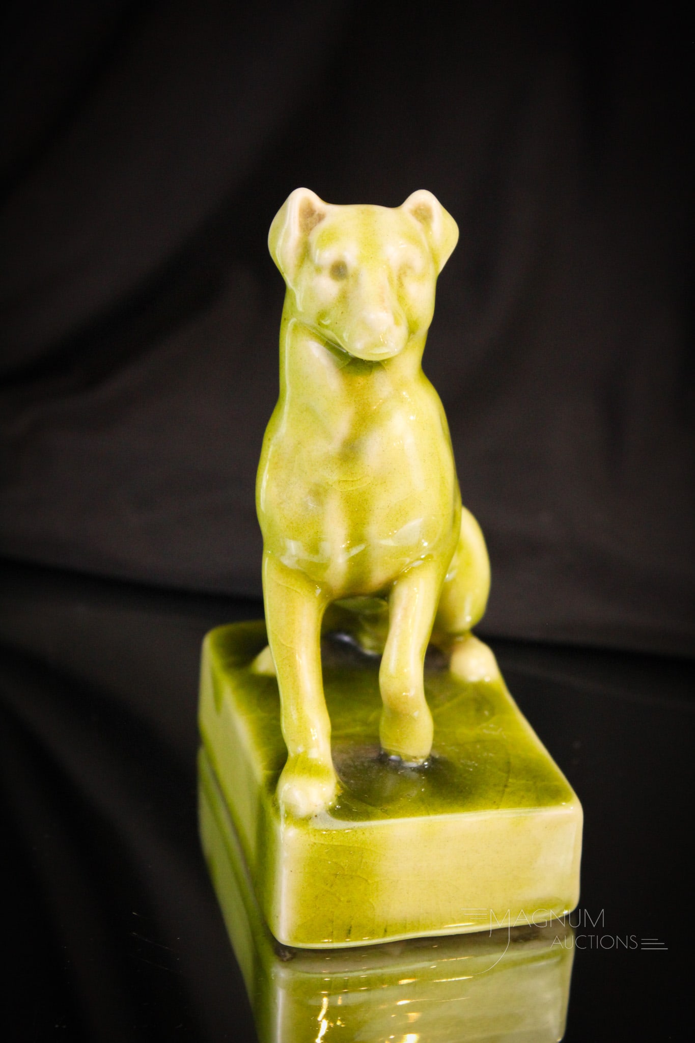 Rookwood Pottery Green Dog Paperweight (1 of 8)