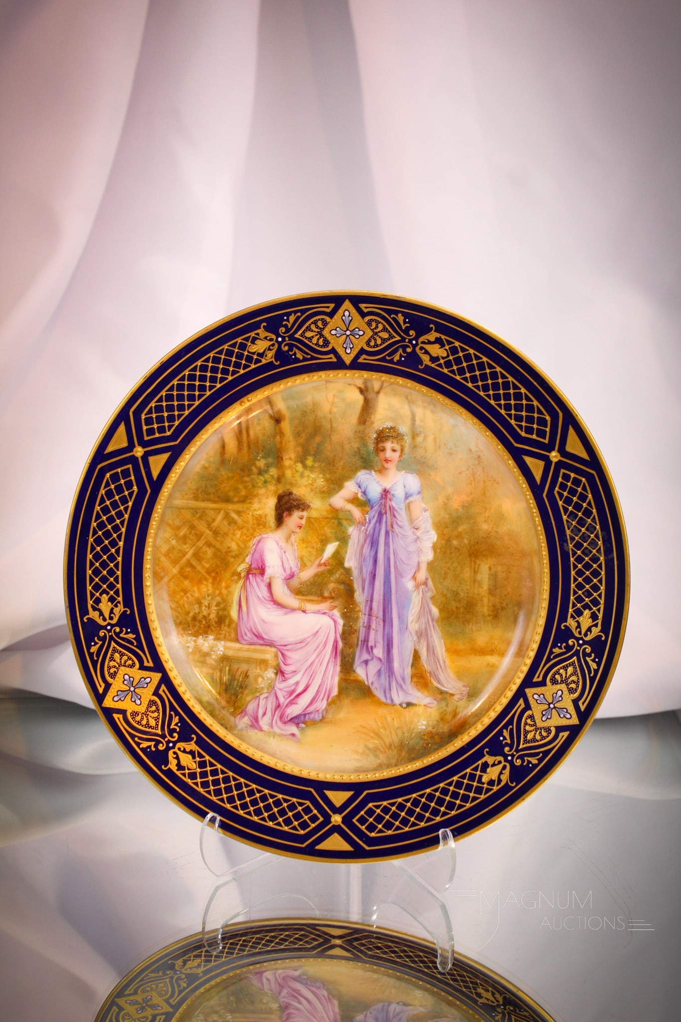 Royal Vienna Cobalt Gilt Porcelain 8" Portrait Plate (1 of 7)