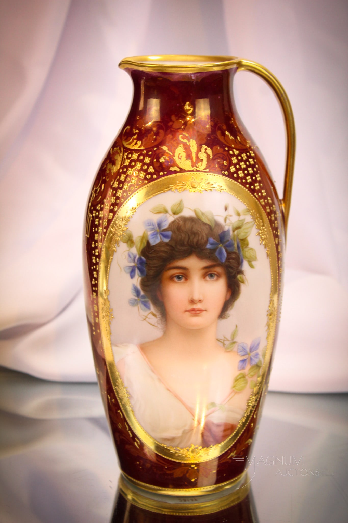 Royal Vienna Porcelain 9 1/2" Portrait Gilt Pitcher (1 of 8)
