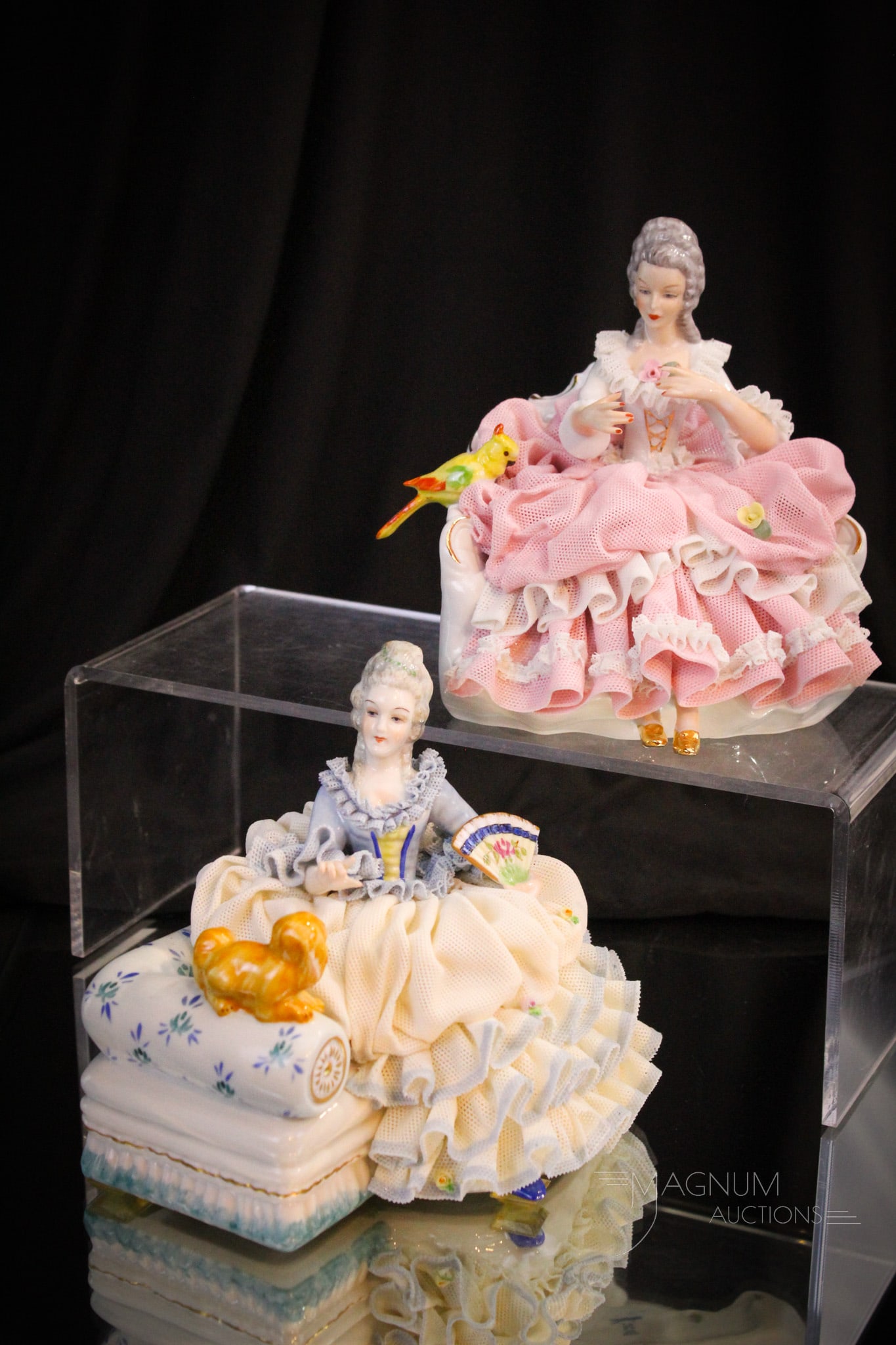 2 pc Lot Dresden Lacy Porcelain Figurines (1 of 13)