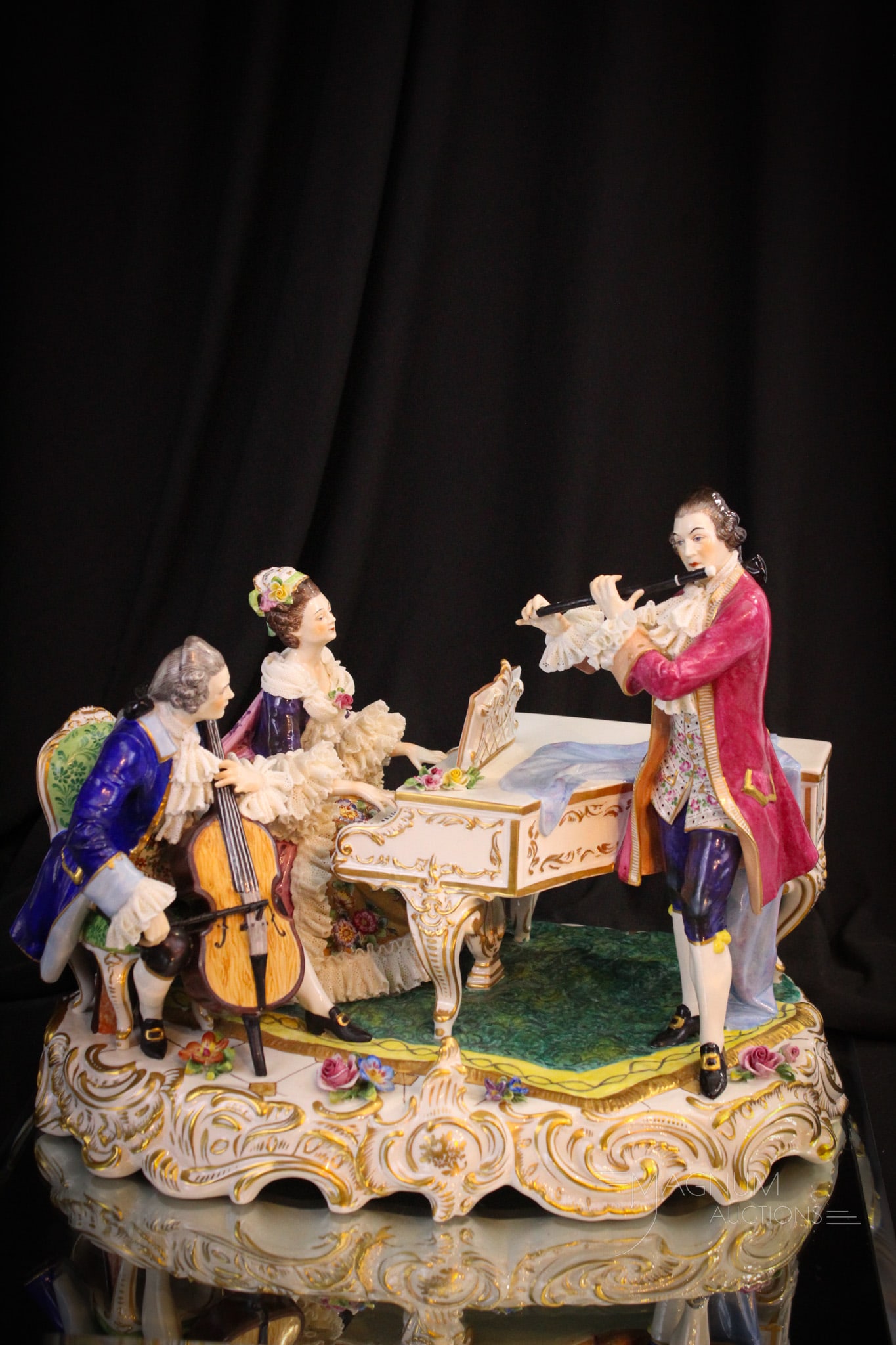 Volkstadt Germany Signed Lacy Porcelain Group Figurine (1 of 14)
