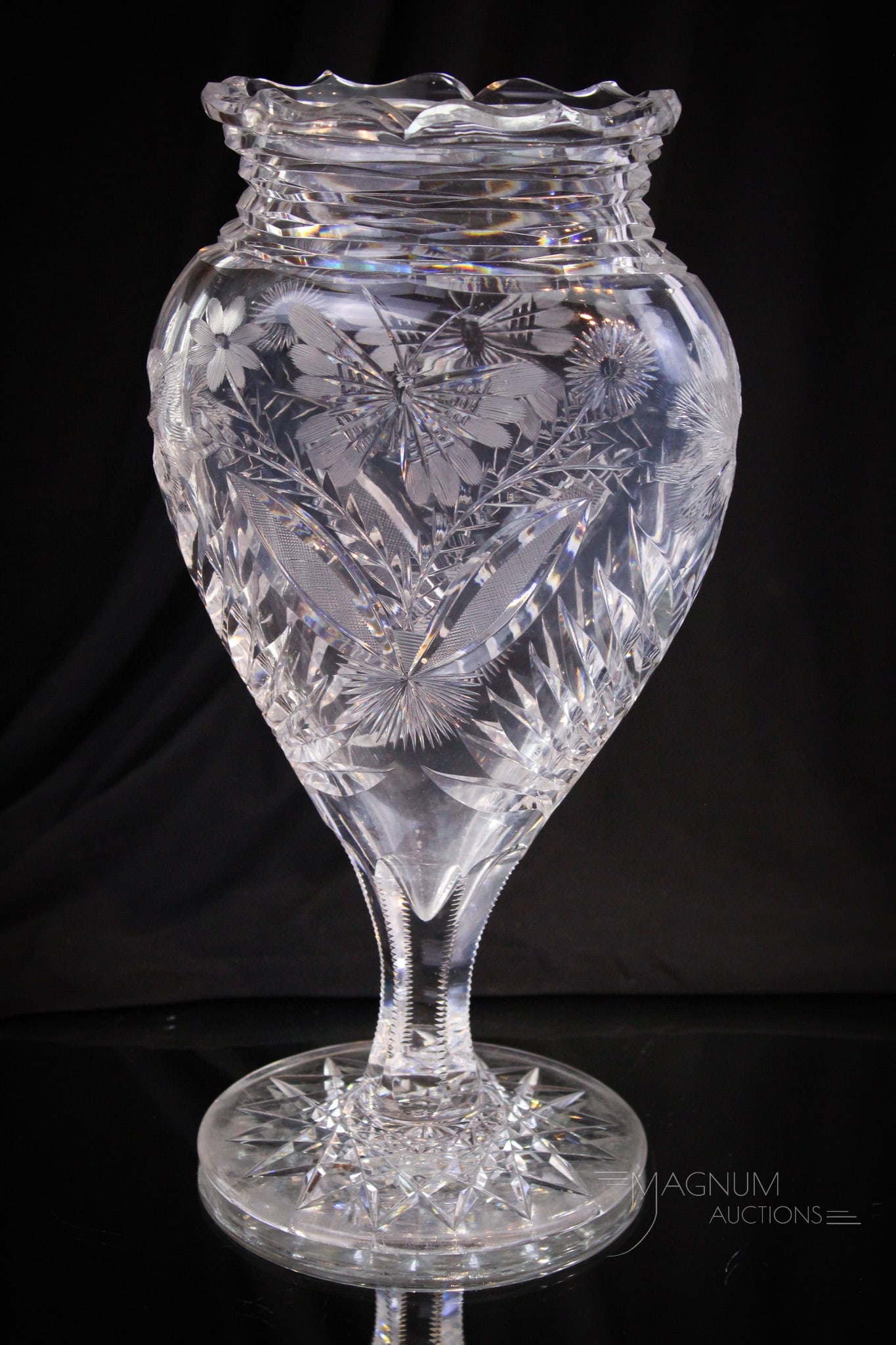 Pairpoint Cut Glass 12" Glass Vase (1 of 7)