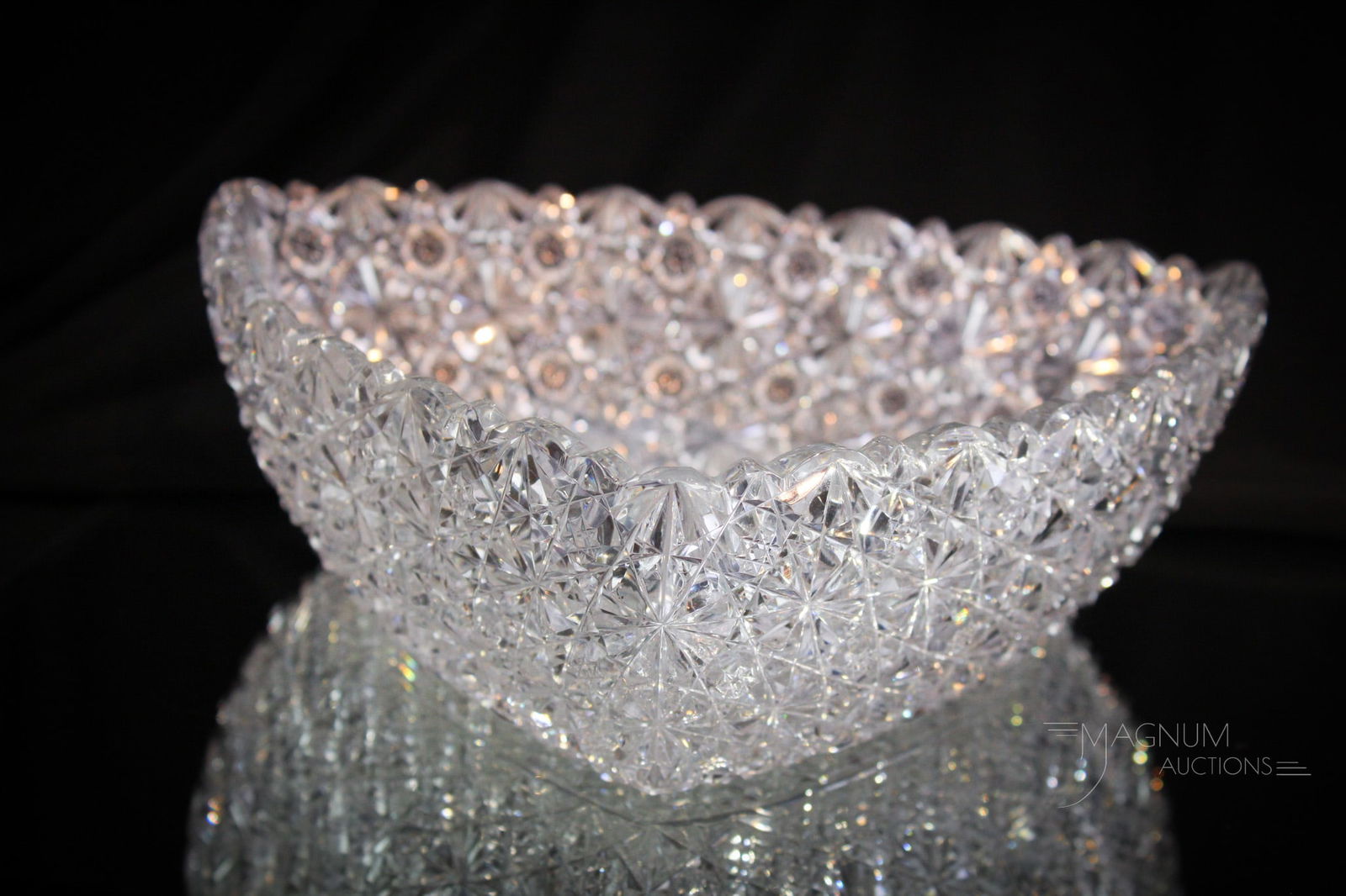 ABCG American  Brilliant Cut Glass 10" Triangular Bowl (1 of 14)