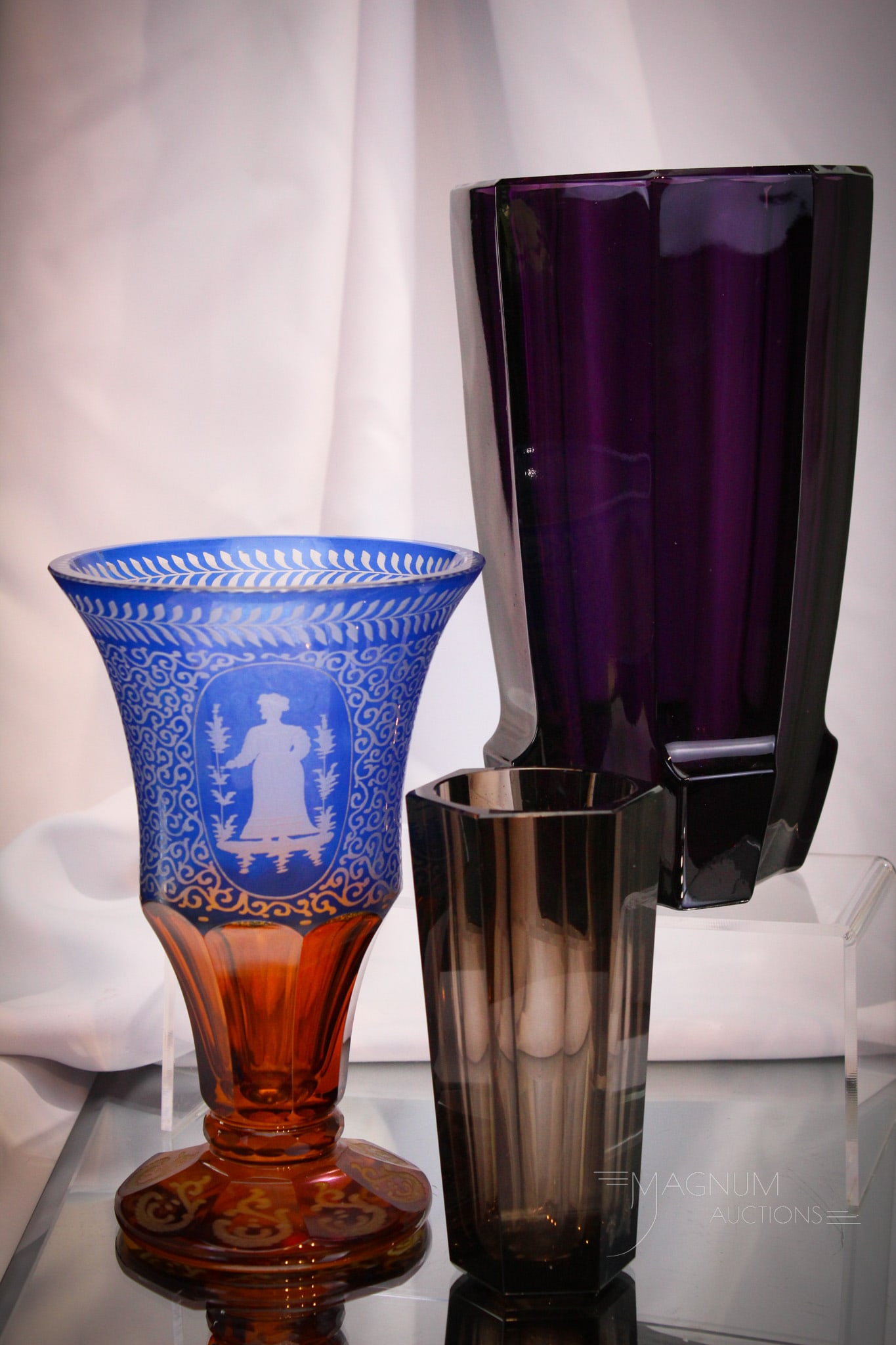 3 pc Lot Bohemian Moser Style & More Glass (1 of 10)