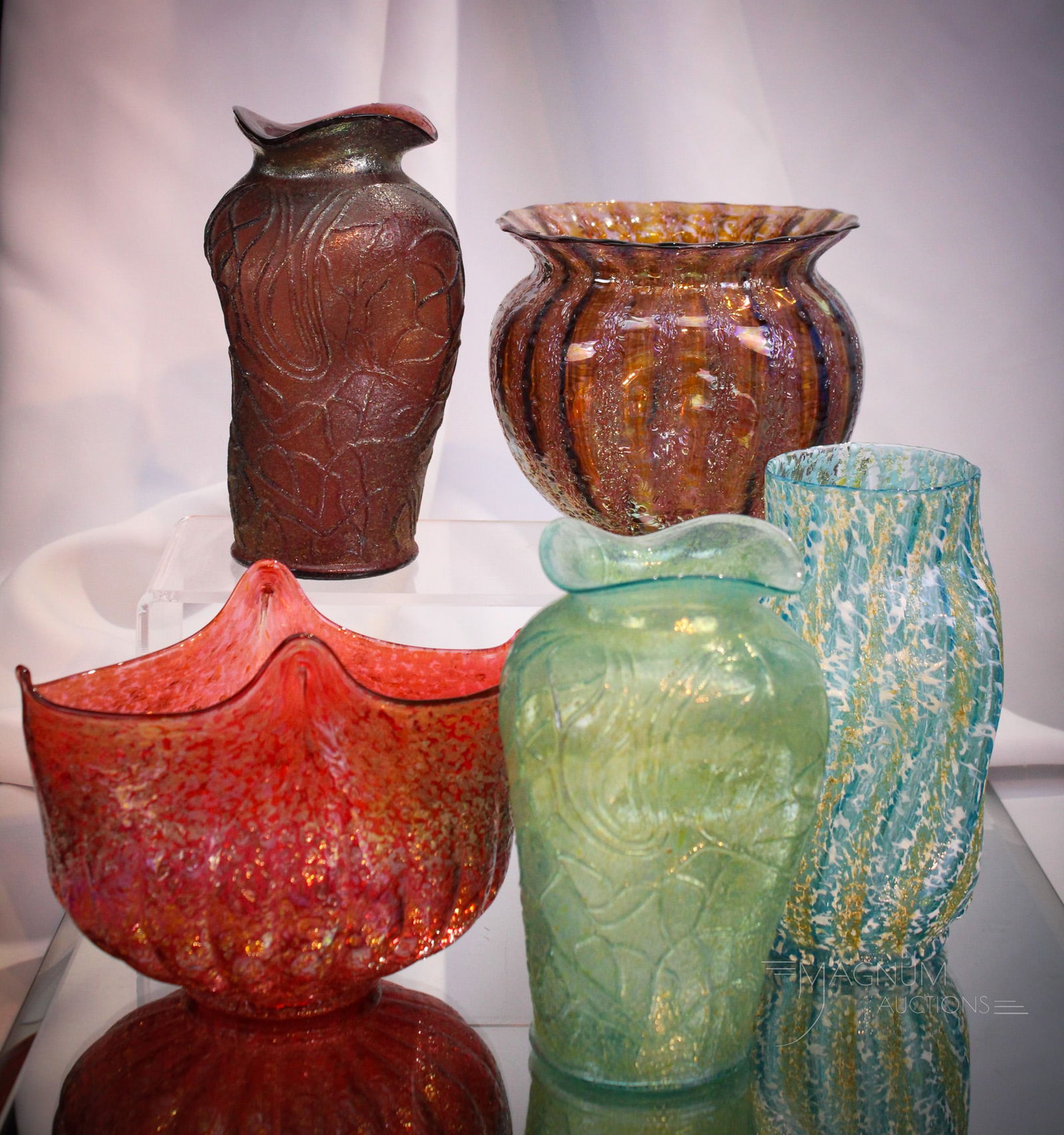 5 pc Lot Dugan Venetian Glass (1 of 18)