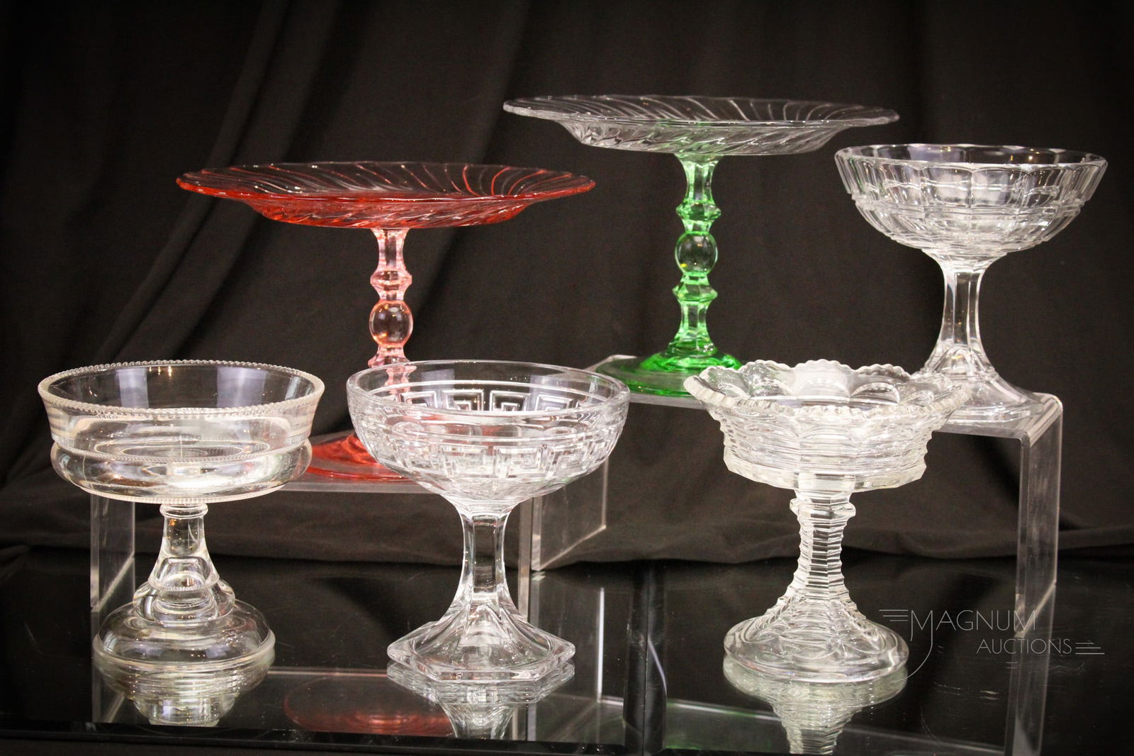 6 pc Lot Heisey Elegant Glass Compotes (1 of 9)
