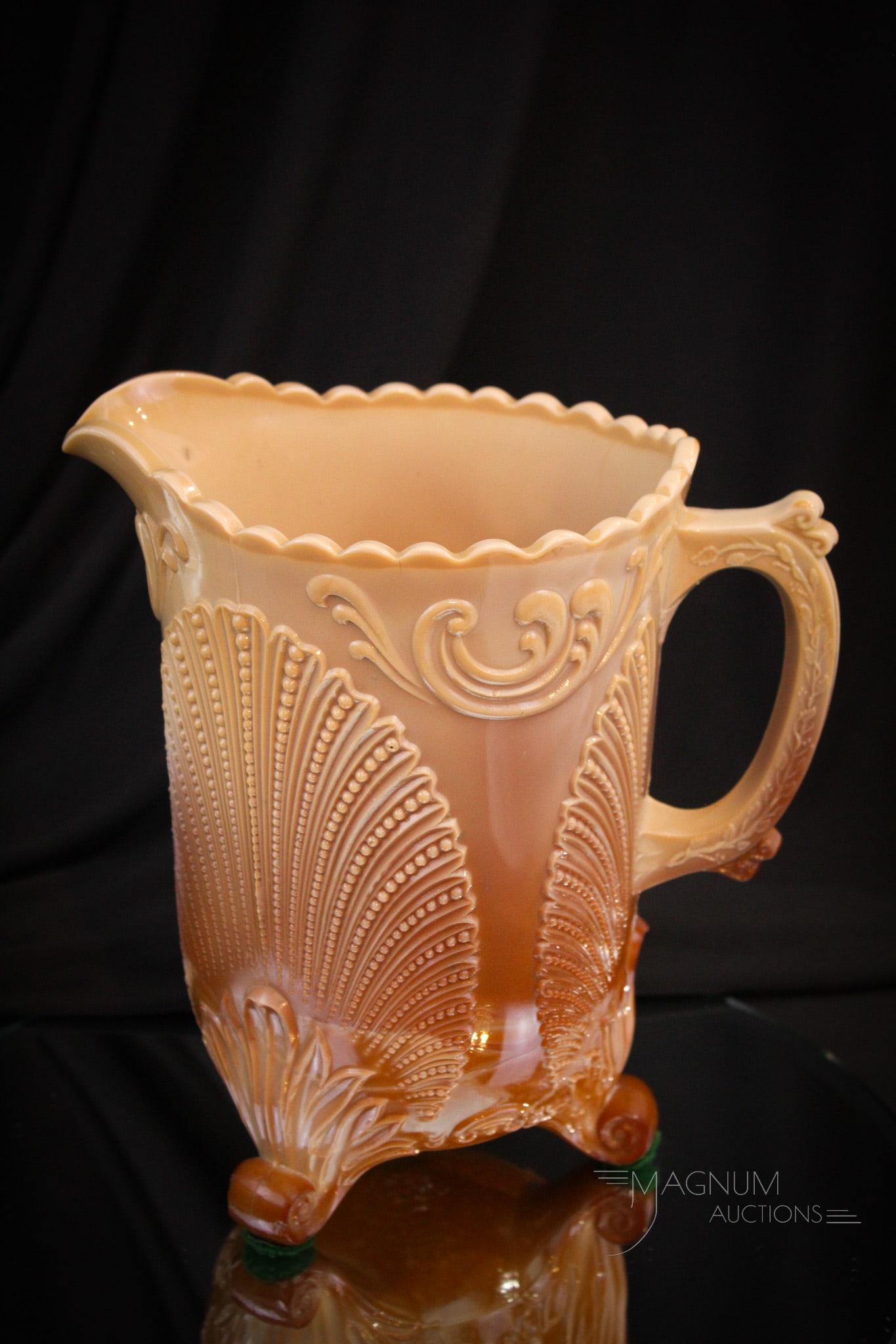 Wonderful McKee Chocolate Glass Geneva Pattern Water Pitcher. (1 of 7)