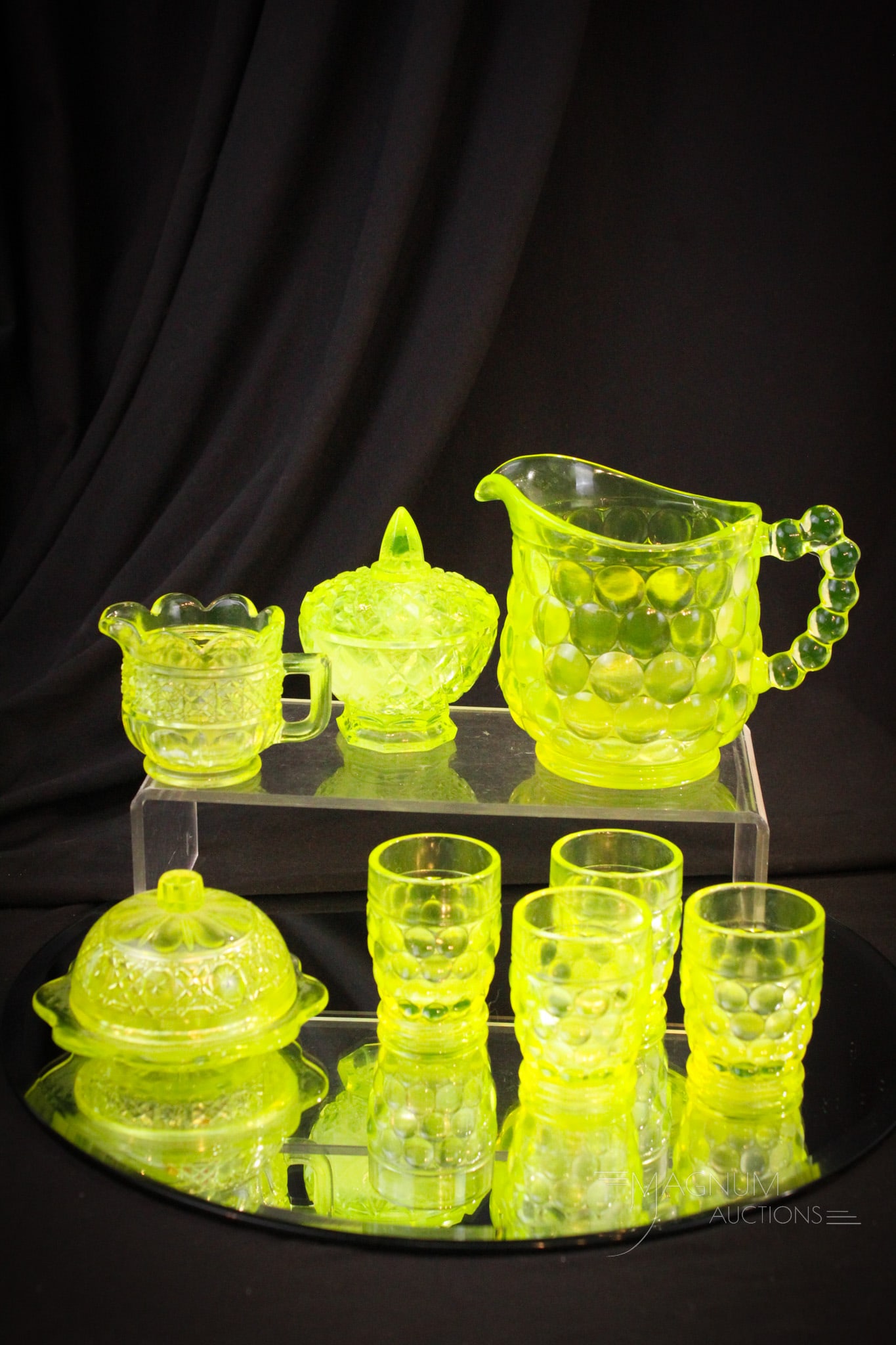 8 pc Lot Vaseline Glass Child's Wares (1 of 15)