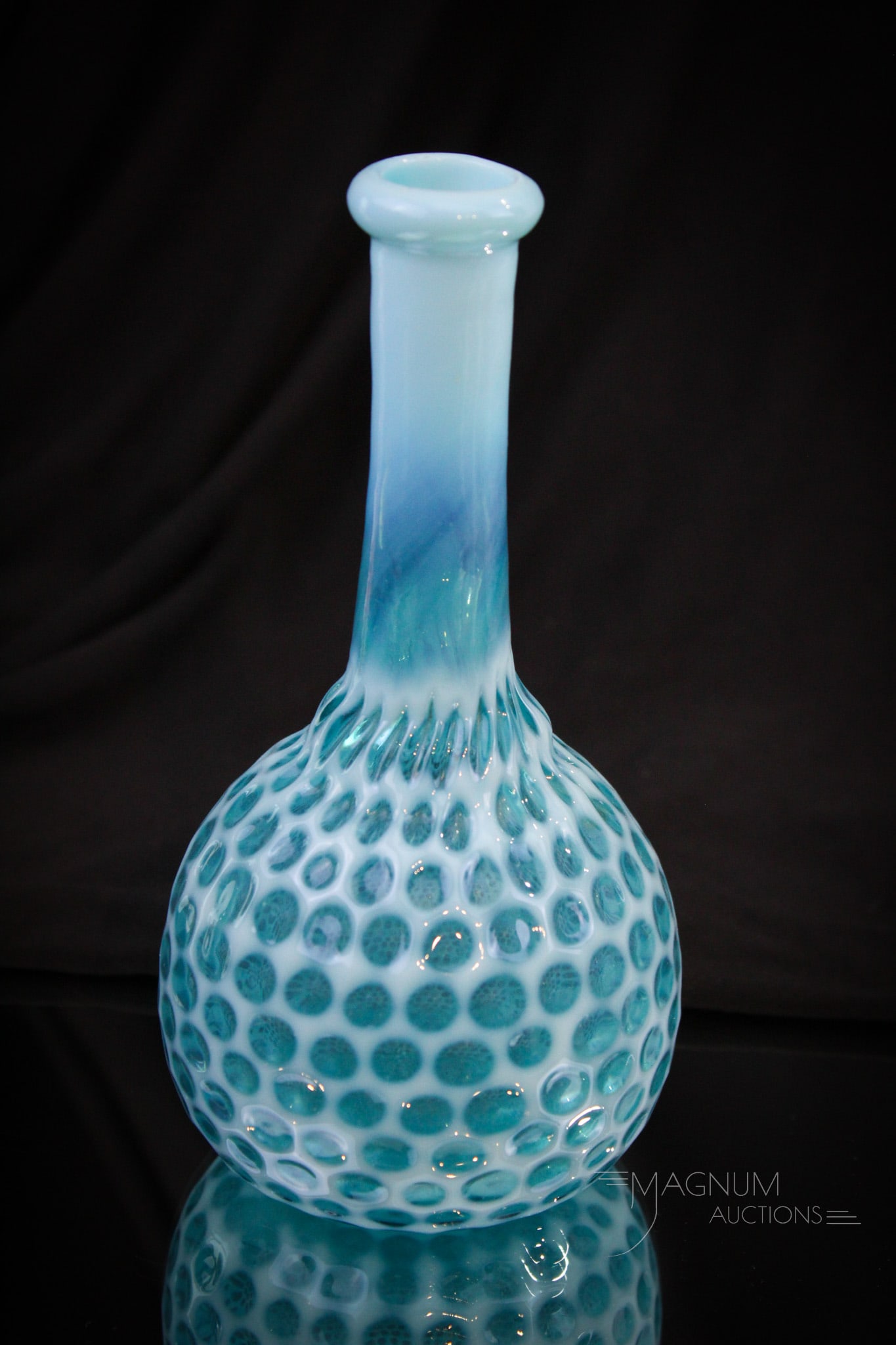 Blue Opalescent Windows Hobb's Victorian Glass Baber Bottle (1 of 5)