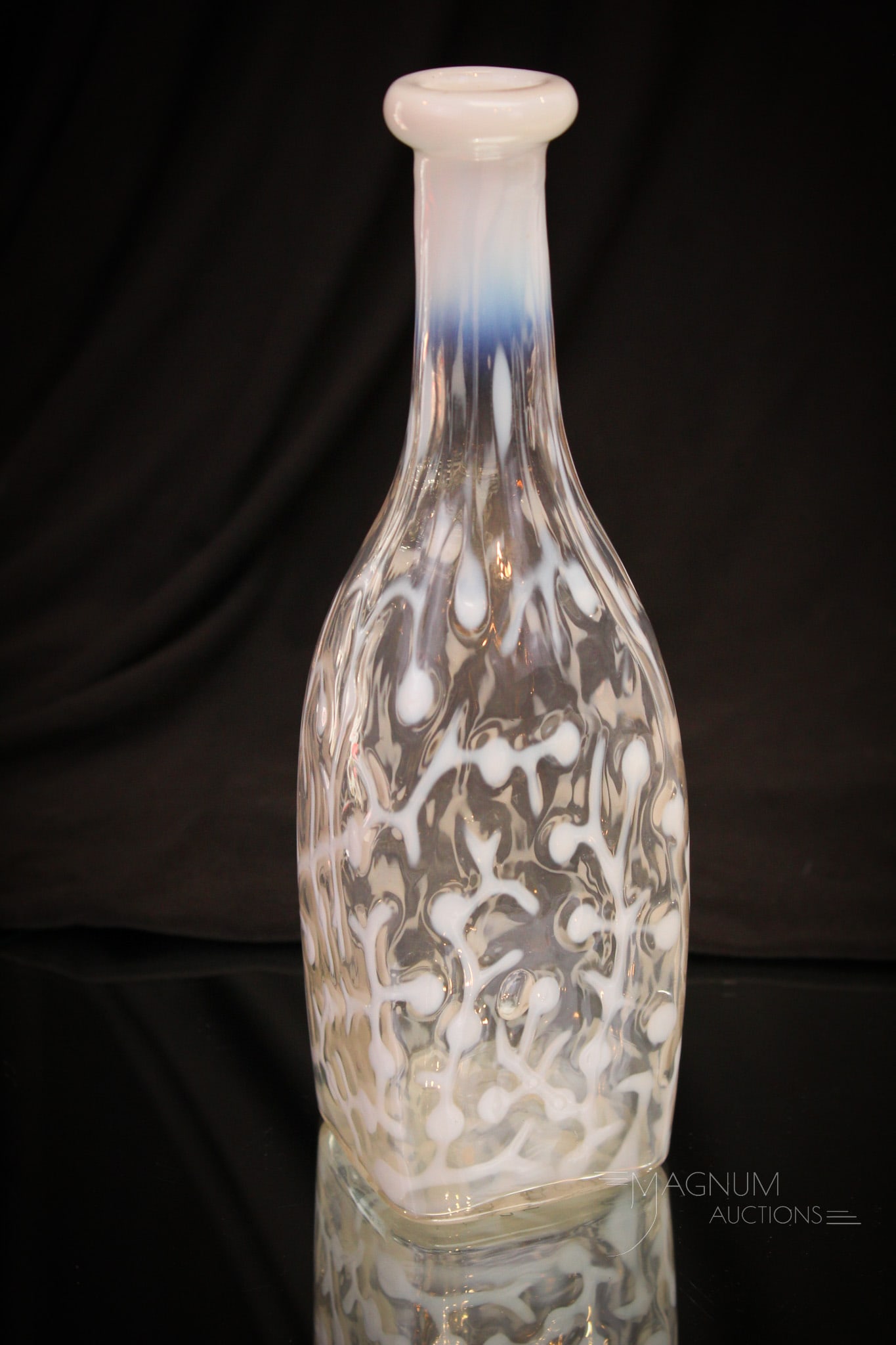 Scarce Opalescent Victorian Hobb's Seaweed Square Barber Bottle (1 of 4)