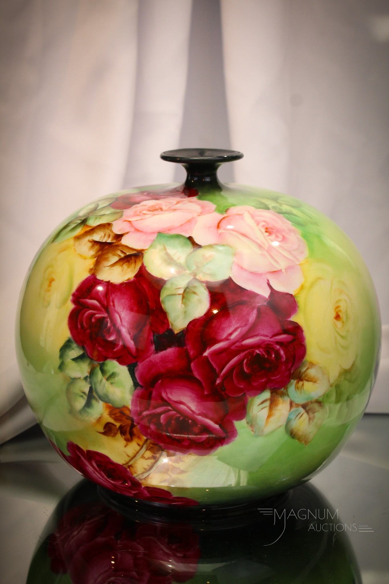 Fine American Lenox Belleek Roses Hand Painted Porcelain 9" Vase (1 of 9)