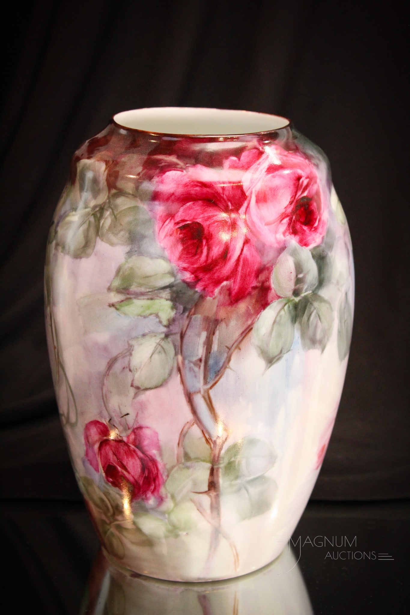 Bavaria Hand Painted Porcelain Roses Vase (1 of 8)