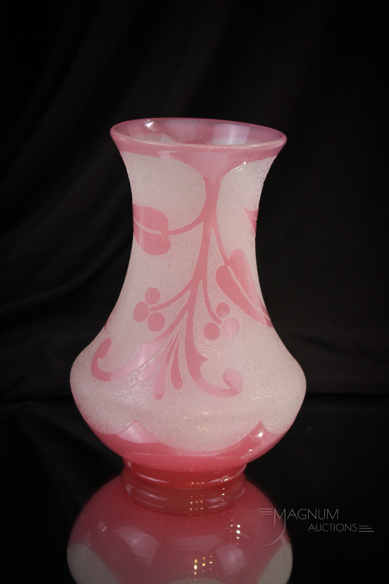 Steuben Acid Cut-back Rosalene Alabaster Glass Vase (1 of 7)