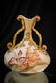Mt. Washington Glass Crown Milano Parrot Tulip Double Handle Vase