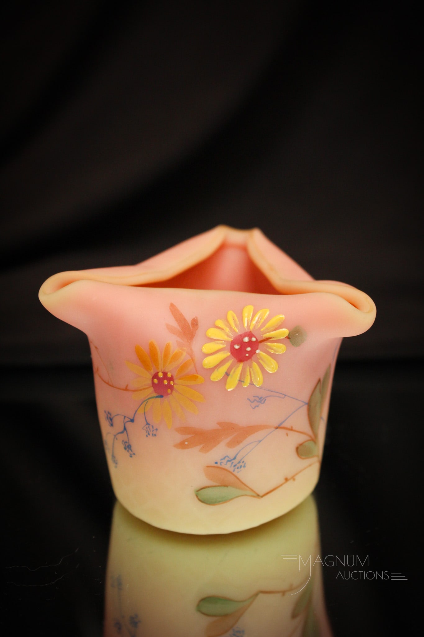 Mt. Washington Satin Burmese Glass Victorian Toothpick Holder (1 of 5)