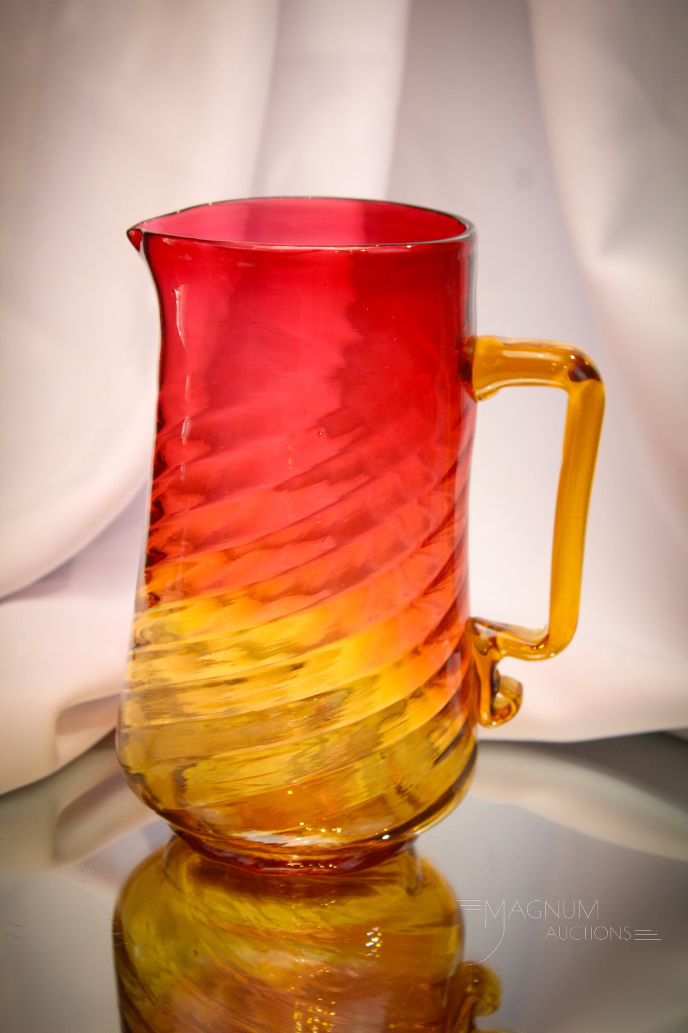 Victorian Glass Amberina Swirl Water Pitcher (1 of 6)