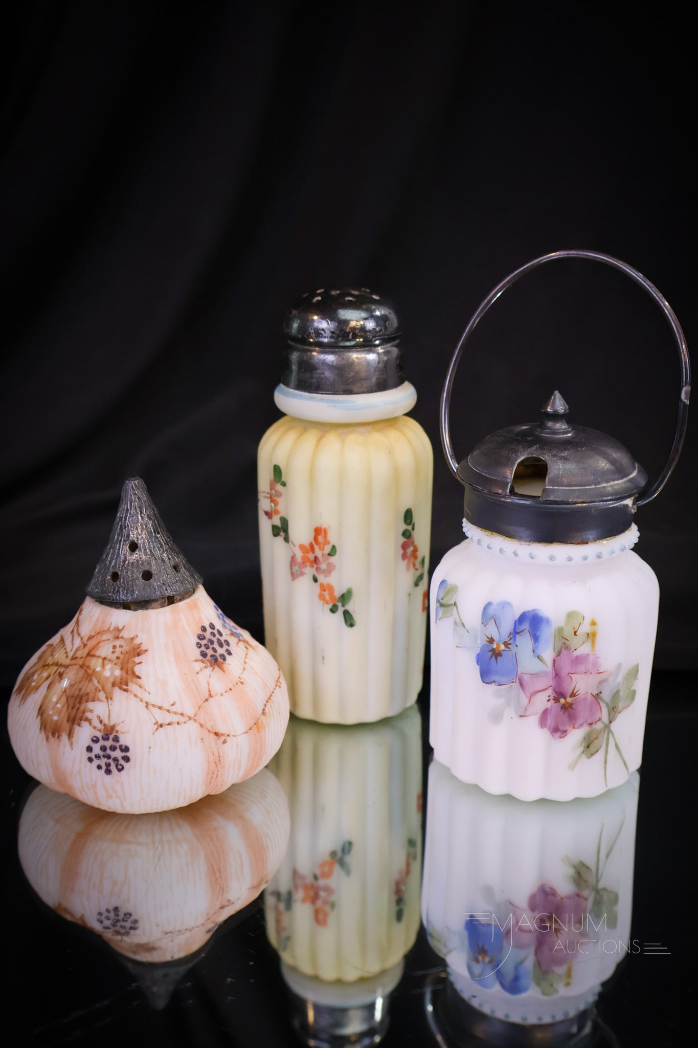 3 pc Lot Mt. Washington Glass Shakers & Mustard (1 of 18)