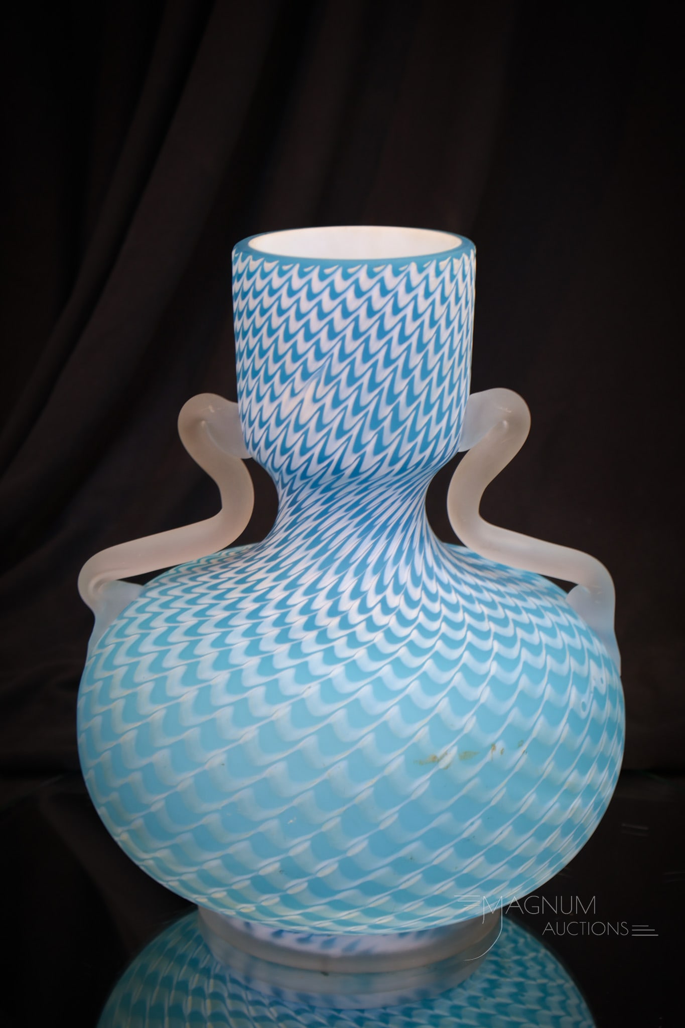 Large Welz Antique Art Glass 9" Pull Up Vase (1 of 5)