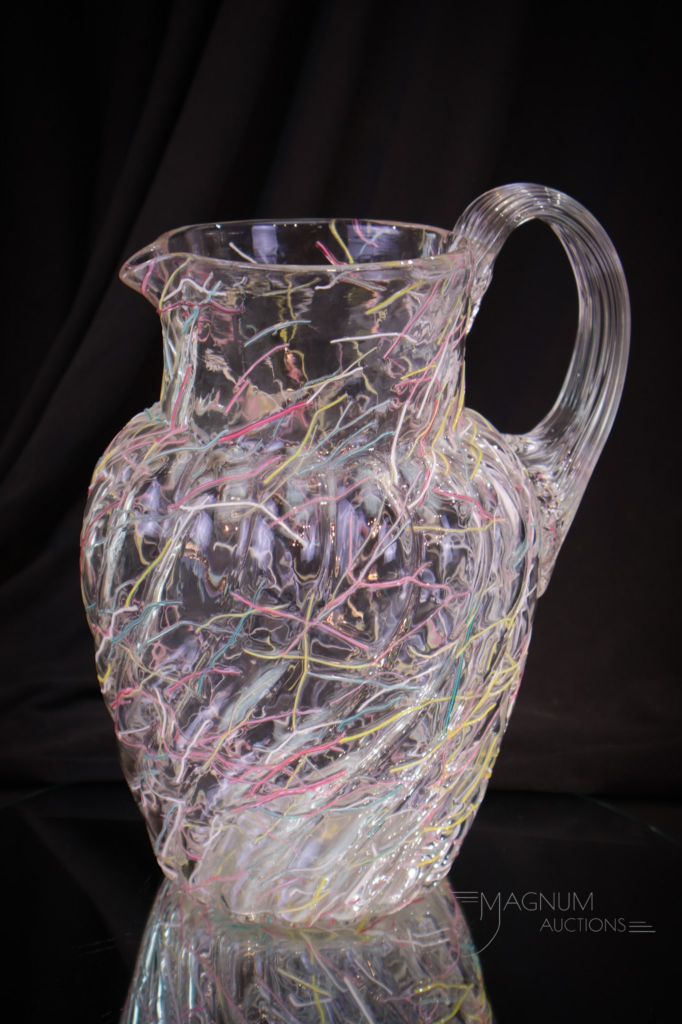 Phoenix Harrach Peloton Victorian Glass 9" Pitcher (1 of 5)