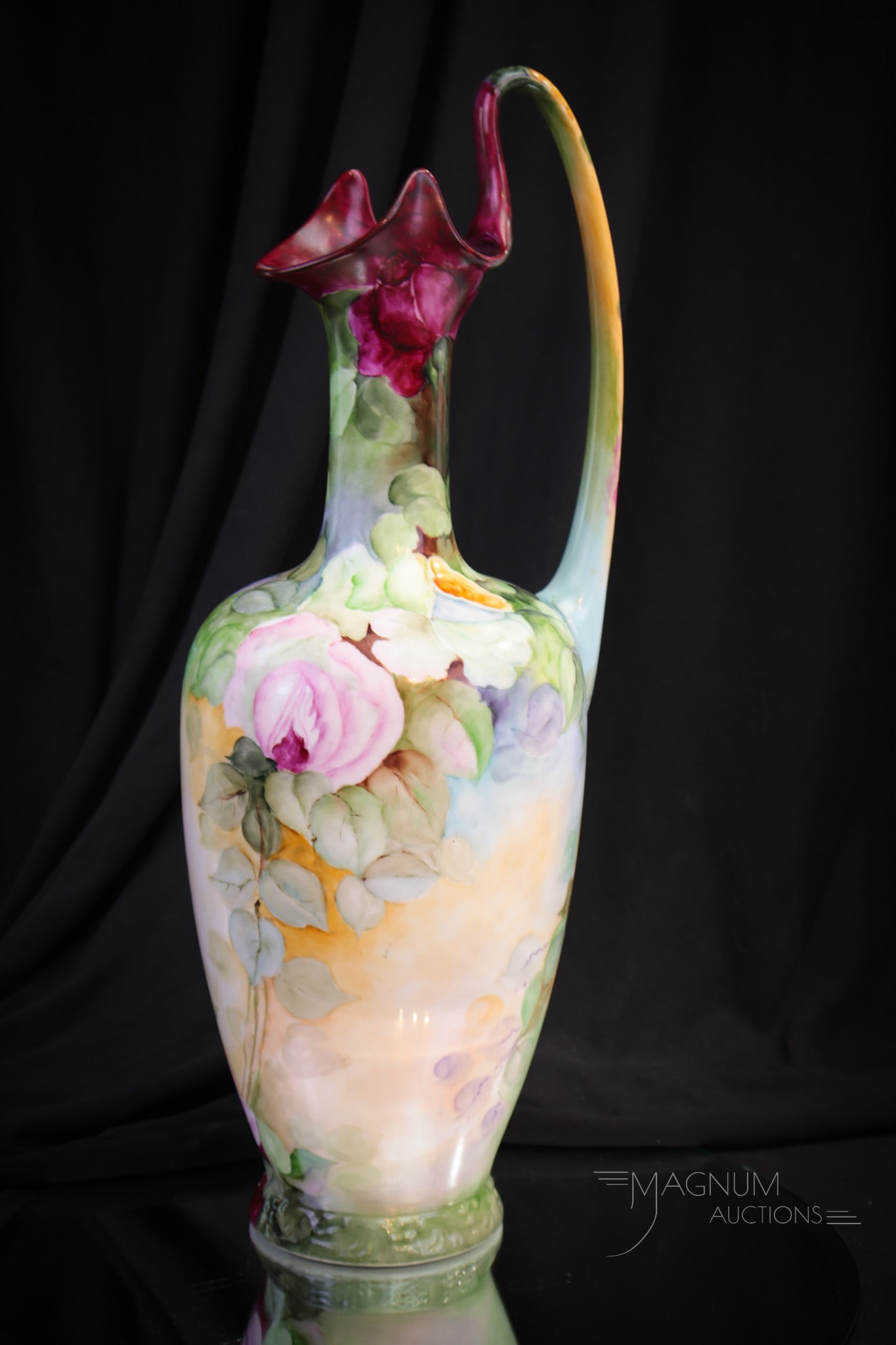 JPL Limoges France 16" Hand Painted Porcelain Ewer (1 of 8)