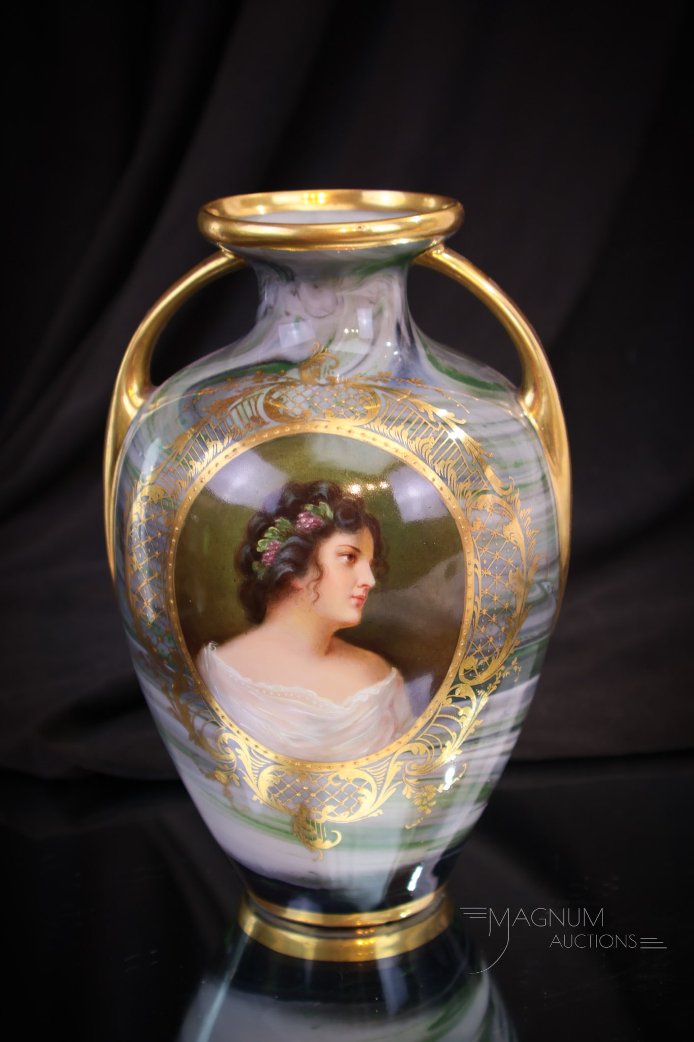 Dresden Hand Painted Porcelain 6" Portrait Vase (1 of 9)