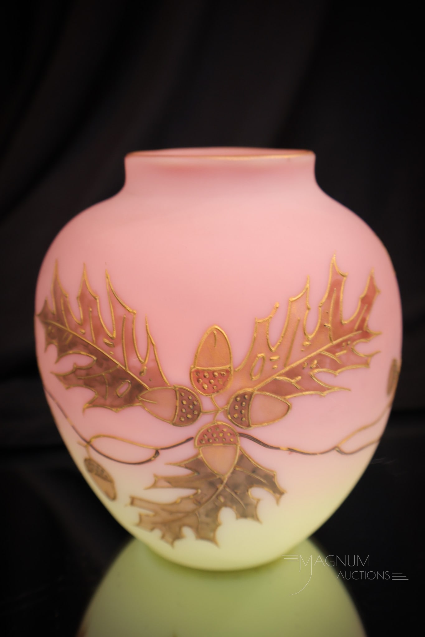 Mt. Washington Burmese Victorian Glass Acorn Vase (1 of 8)