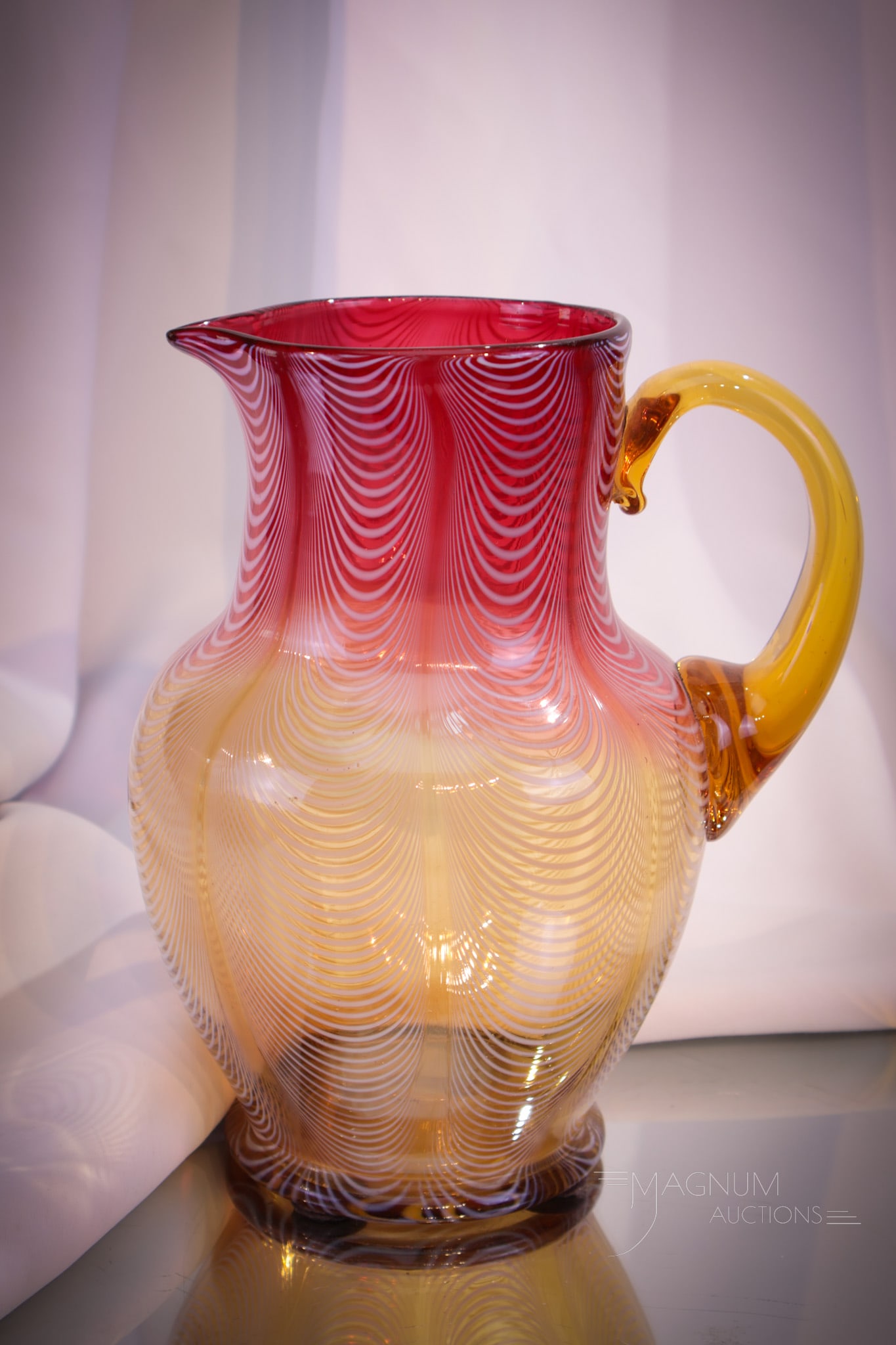 Rare Amberina Nailsea Victorian Glass Water Pitcher (1 of 7)