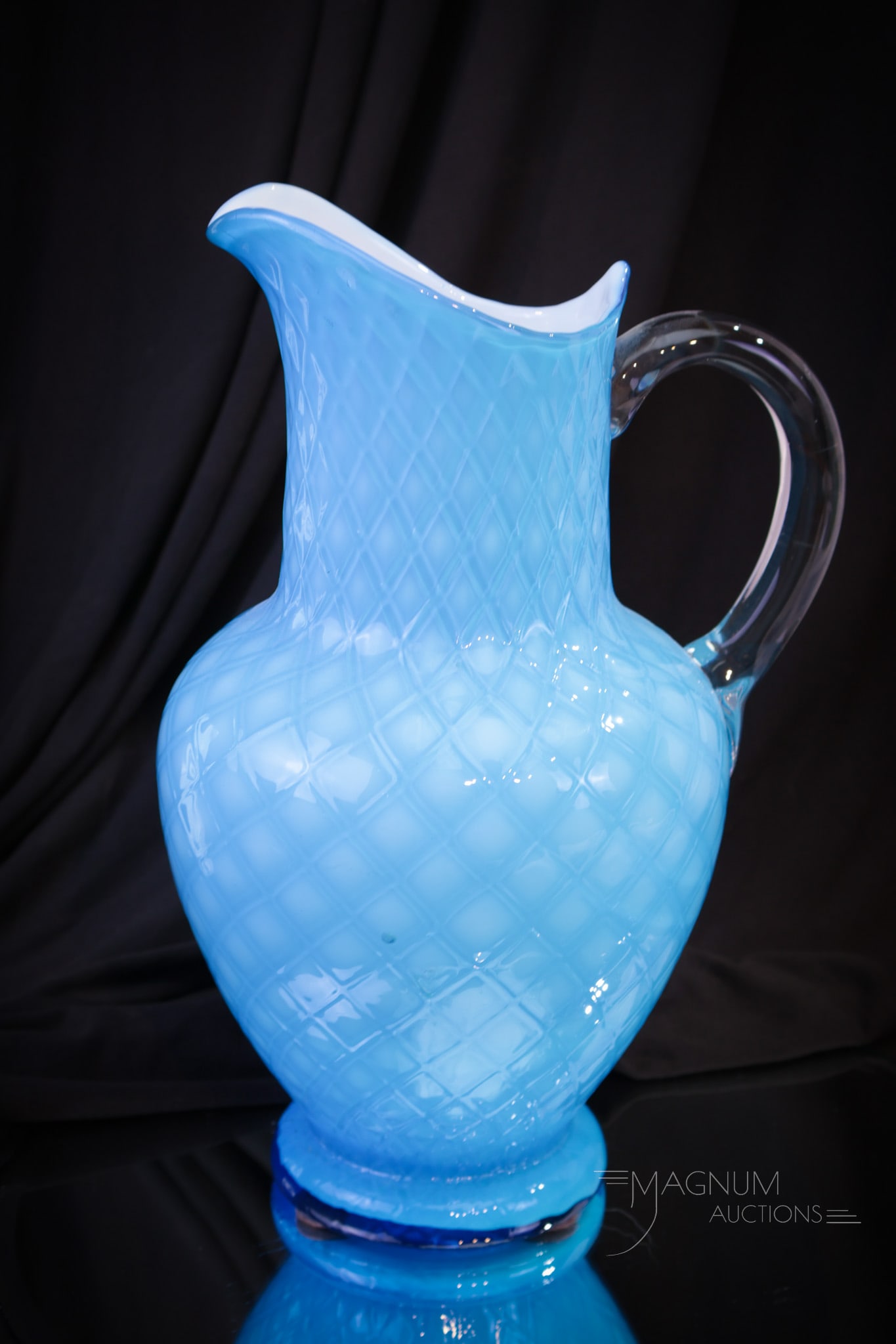 Brilliant Blue Victorian Cut Velvet Victorian Glass Water Pitcher (1 of 8)
