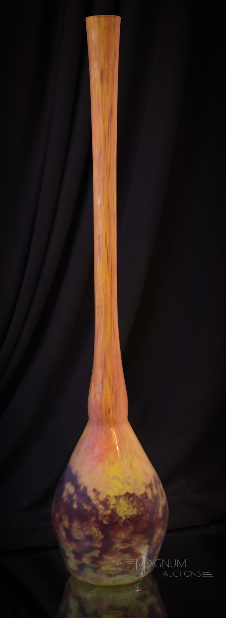 Daum Nancy signed Mottled French Art Glass 19" Vase (1 of 11)