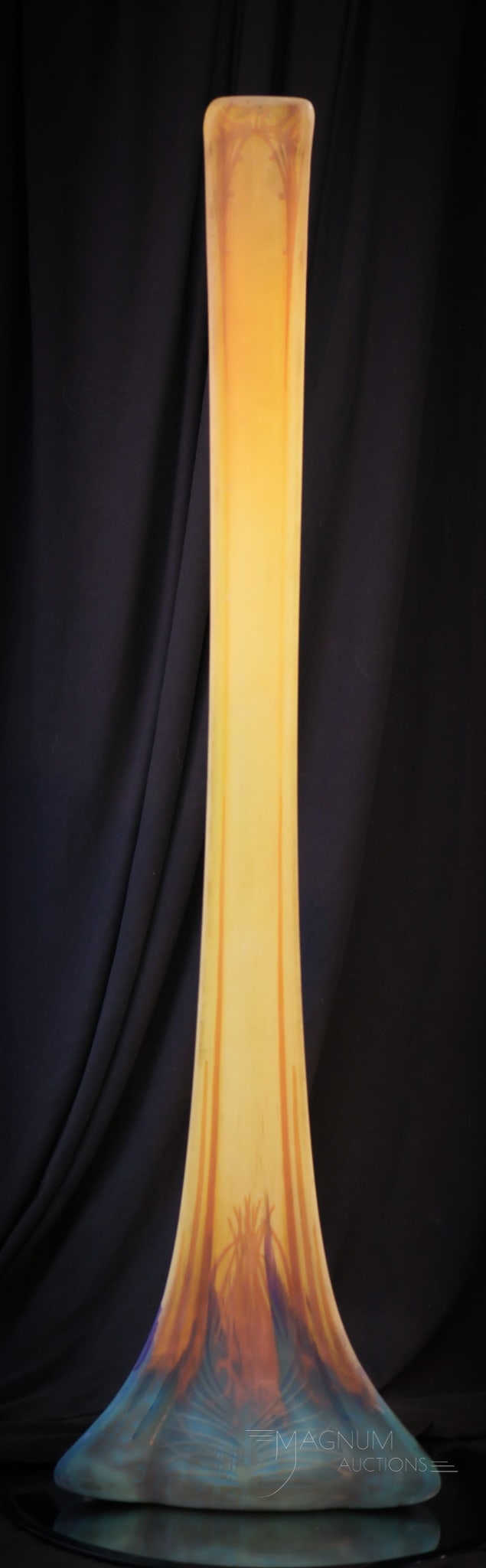 Daum Nancy signed 30" French Cameo Art Glass Vase (1 of 9)