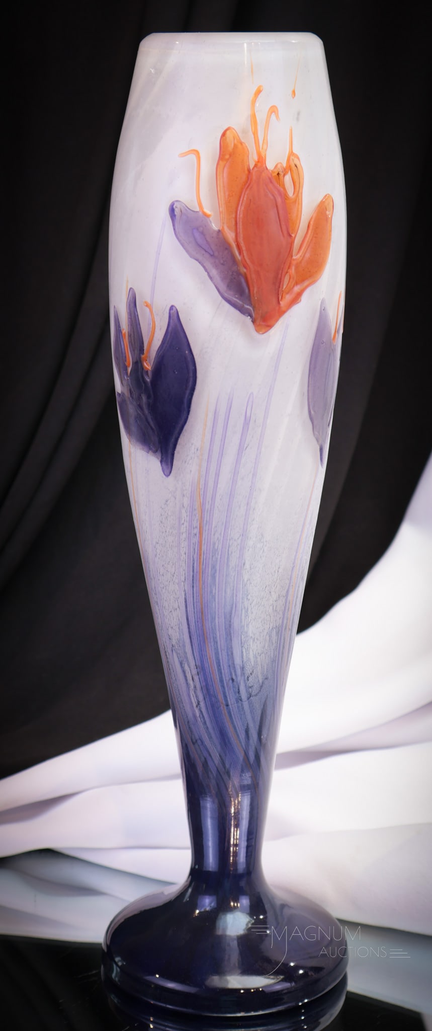 Galle' Marquetry Glass Style Crocus Glass Vase (1 of 12)