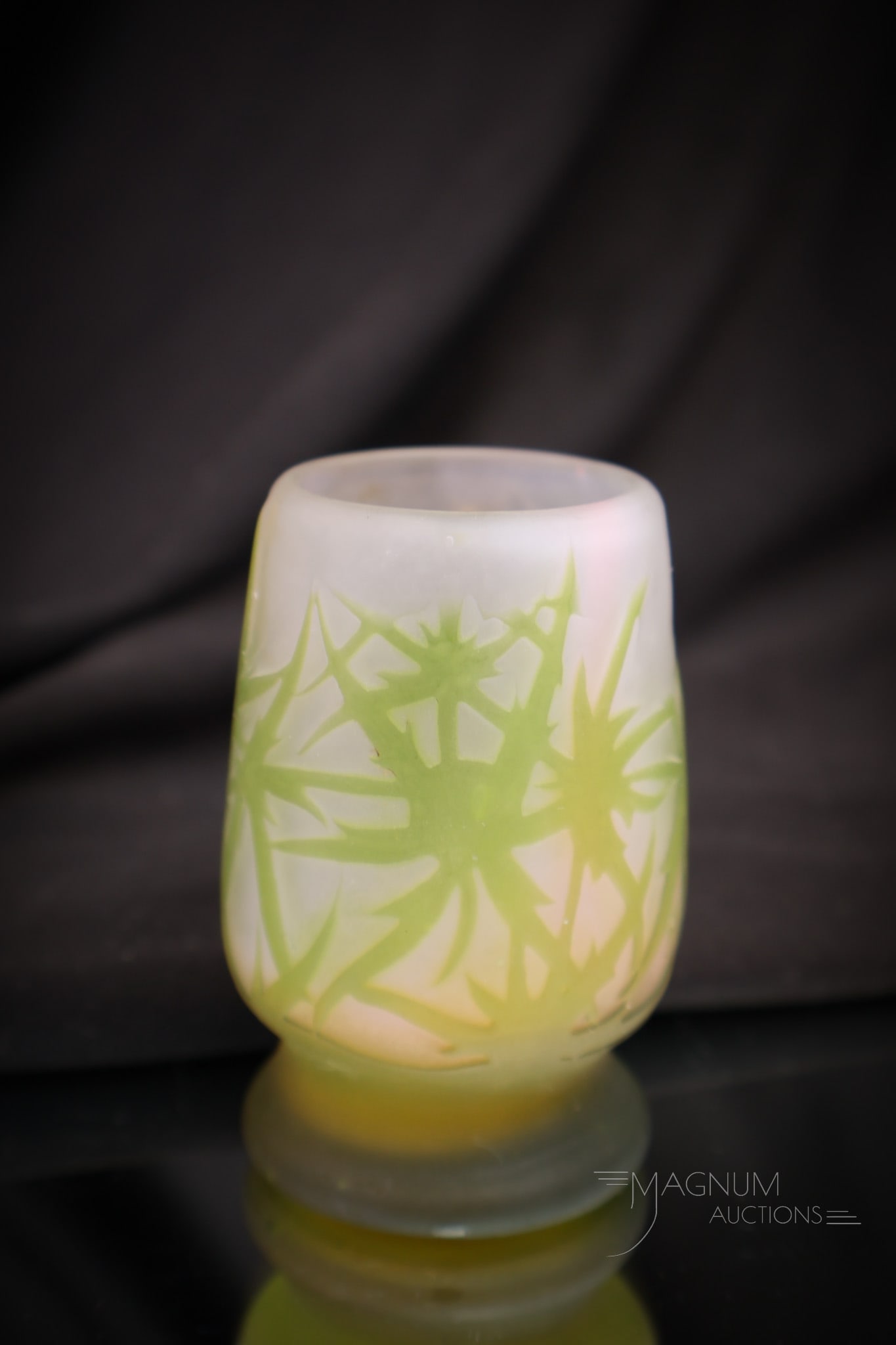 Signed Galle' French Cameo Glass Cabinet 2 3/4" Vase (1 of 9)