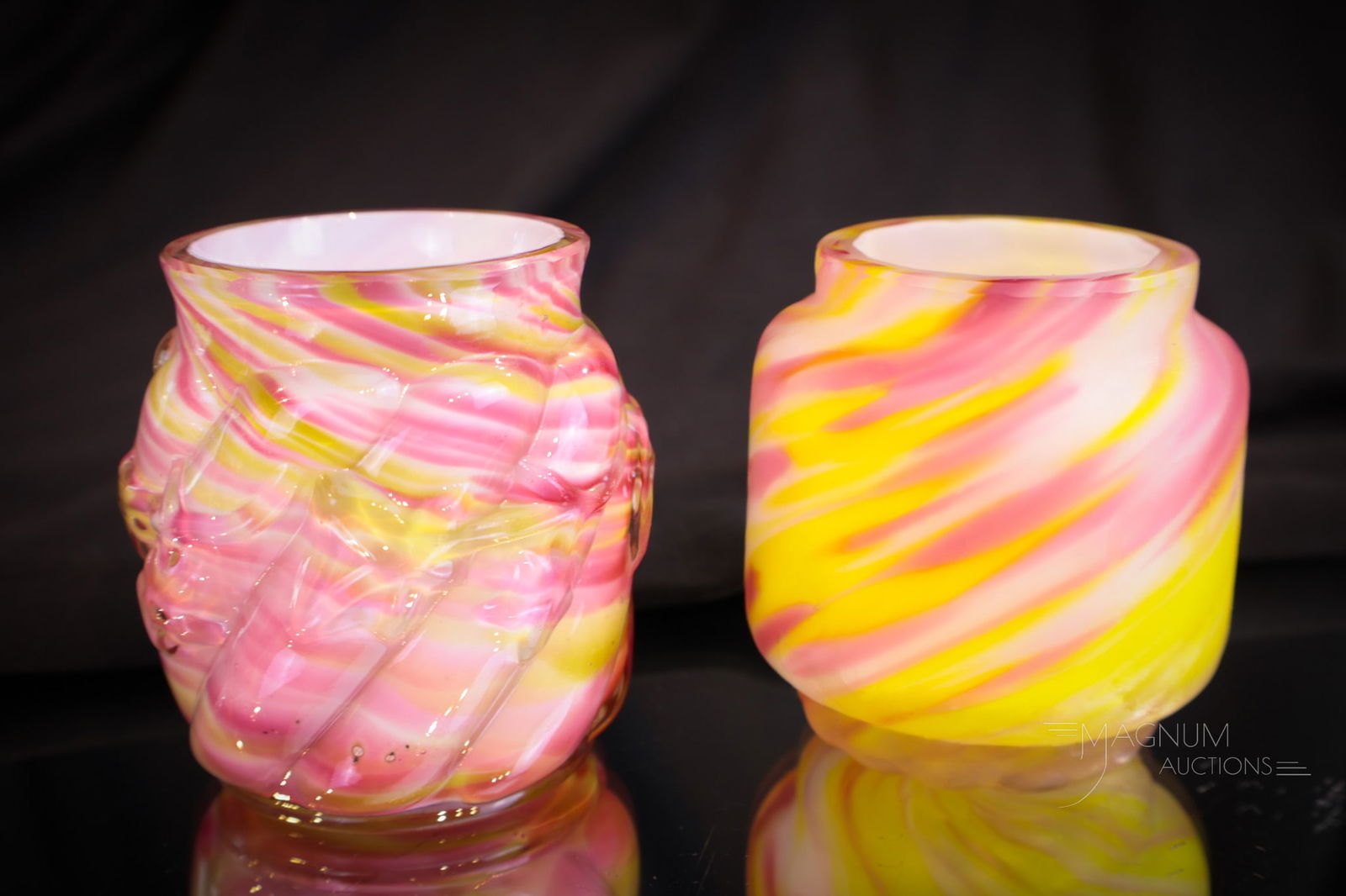 Two Piece lot Northwood Rainbow Spatter Victorian Glass Toothpick  Holders (1 of 8)