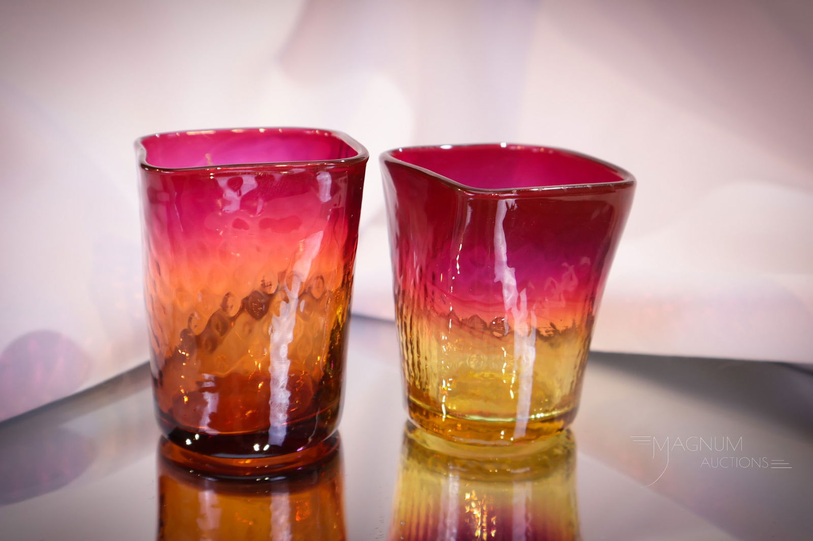 2 pc Lot New England Glass Amberina Victorian Toothpick Holders (1 of 6)