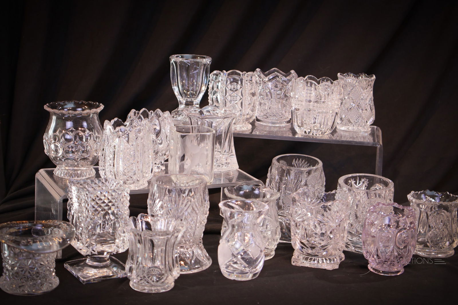 21 pc Lot Victorian Pattern Glass Toothpick Holders (1 of 4)