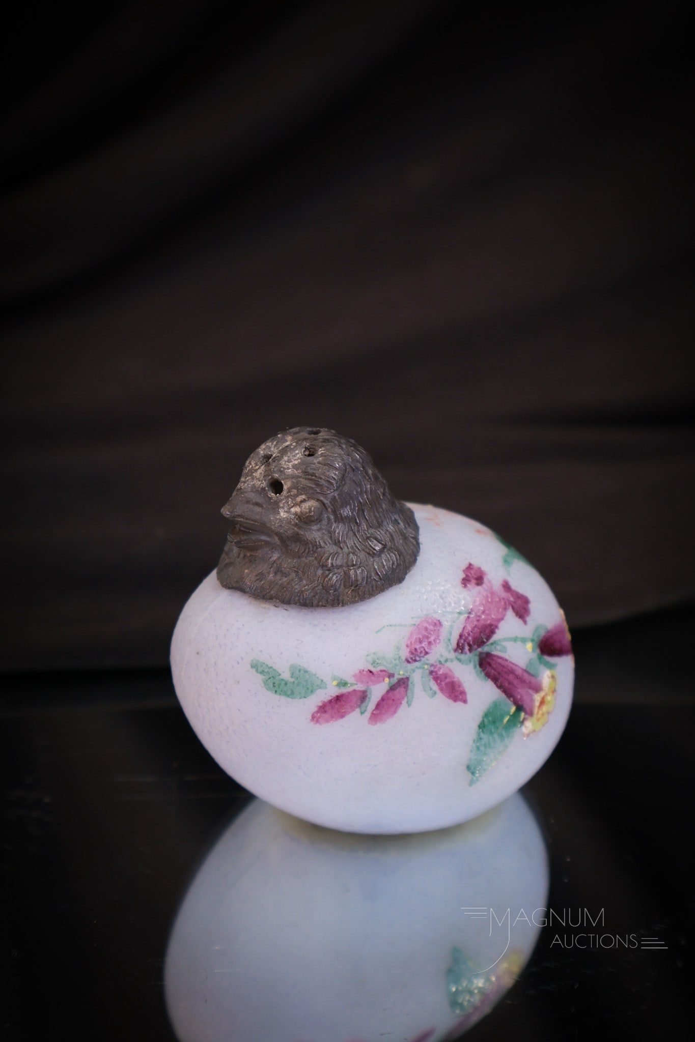 Mt. Washington Victorian Chick Head Blue Salt Shaker (1 of 8)