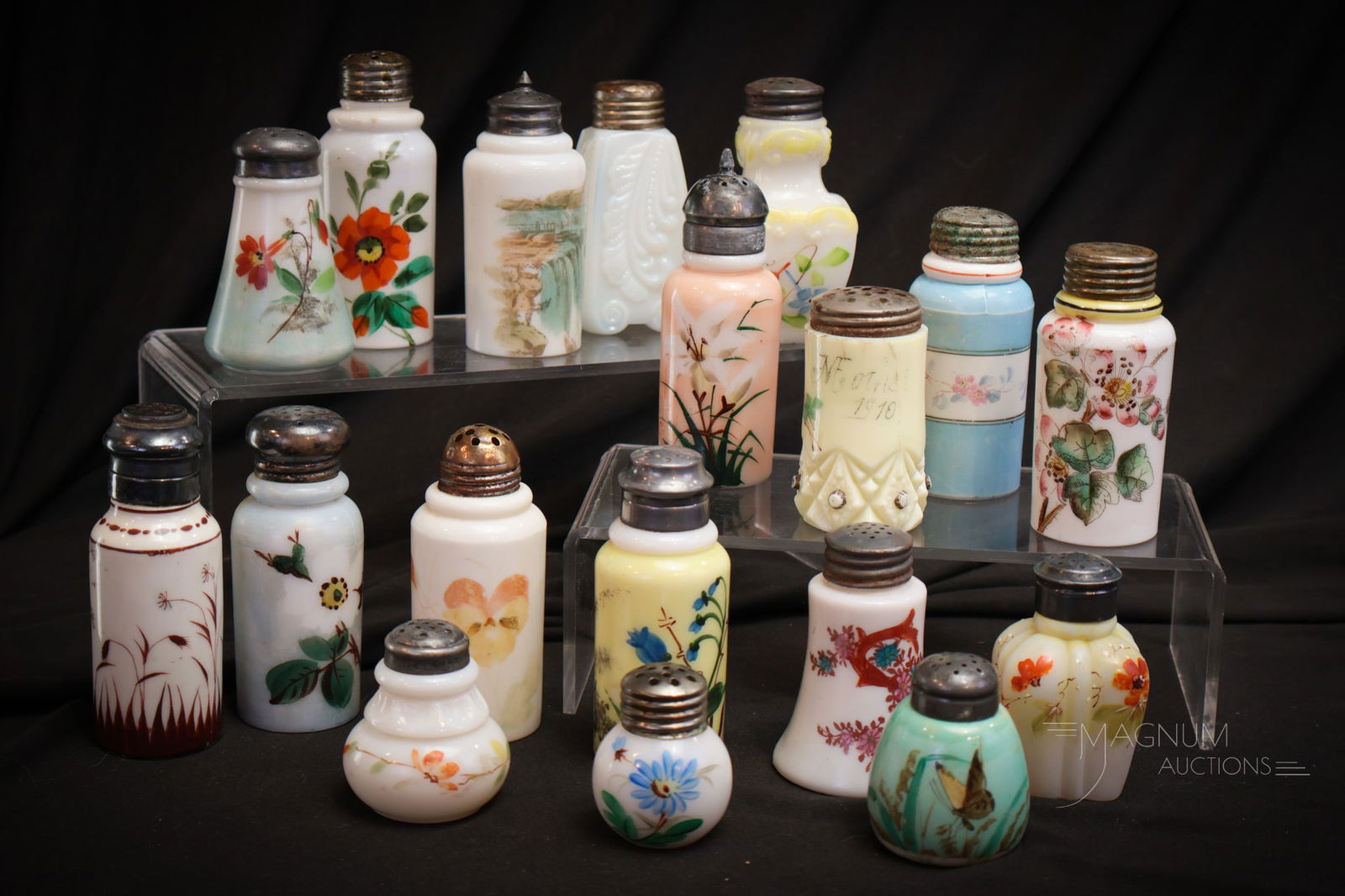 18 pc Lot Victorian Glass Salt Shakers (1 of 9)