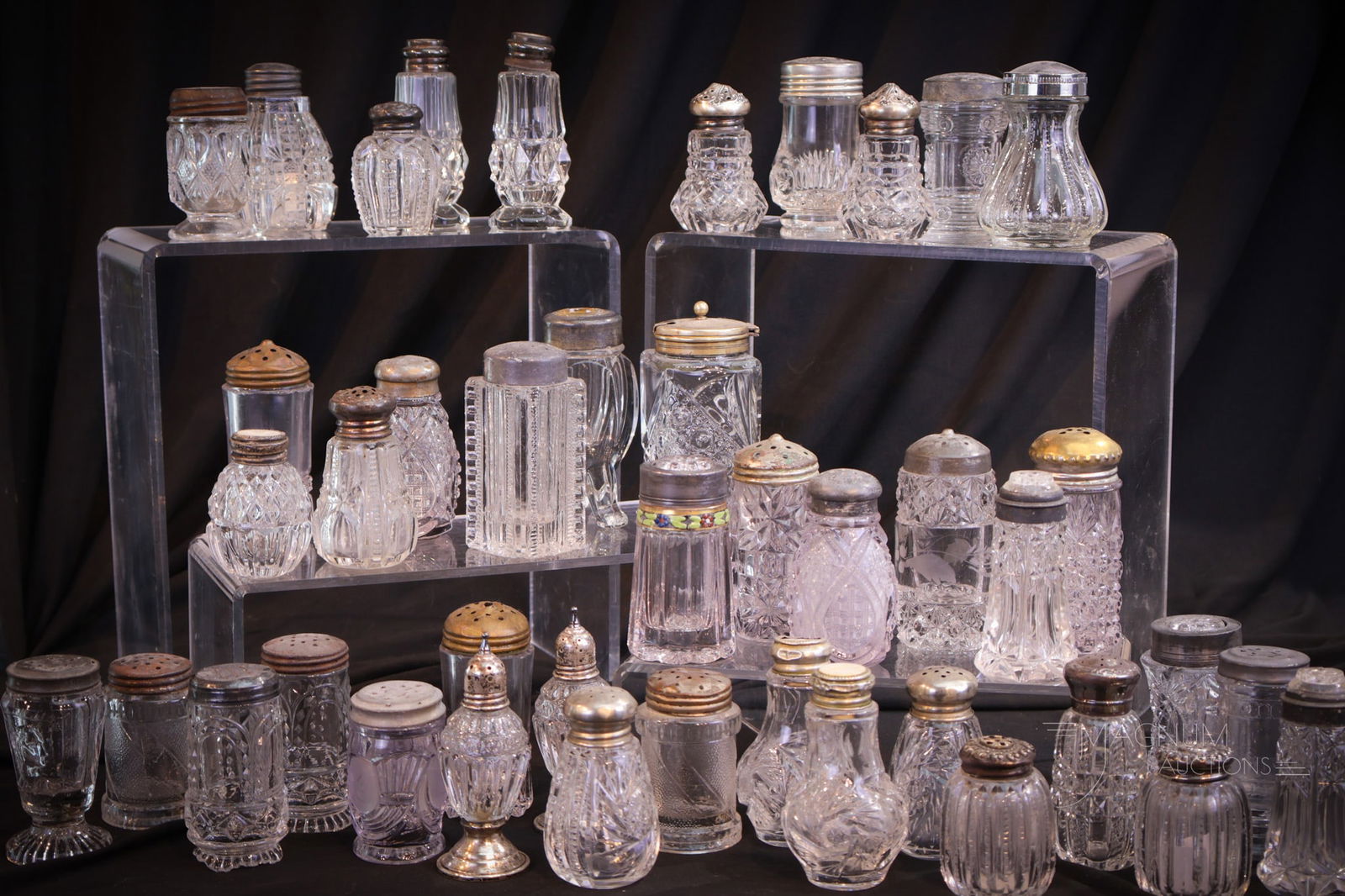 42 pc Lot Victorian Clear Pattern Glass Salt Shakers (1 of 13)